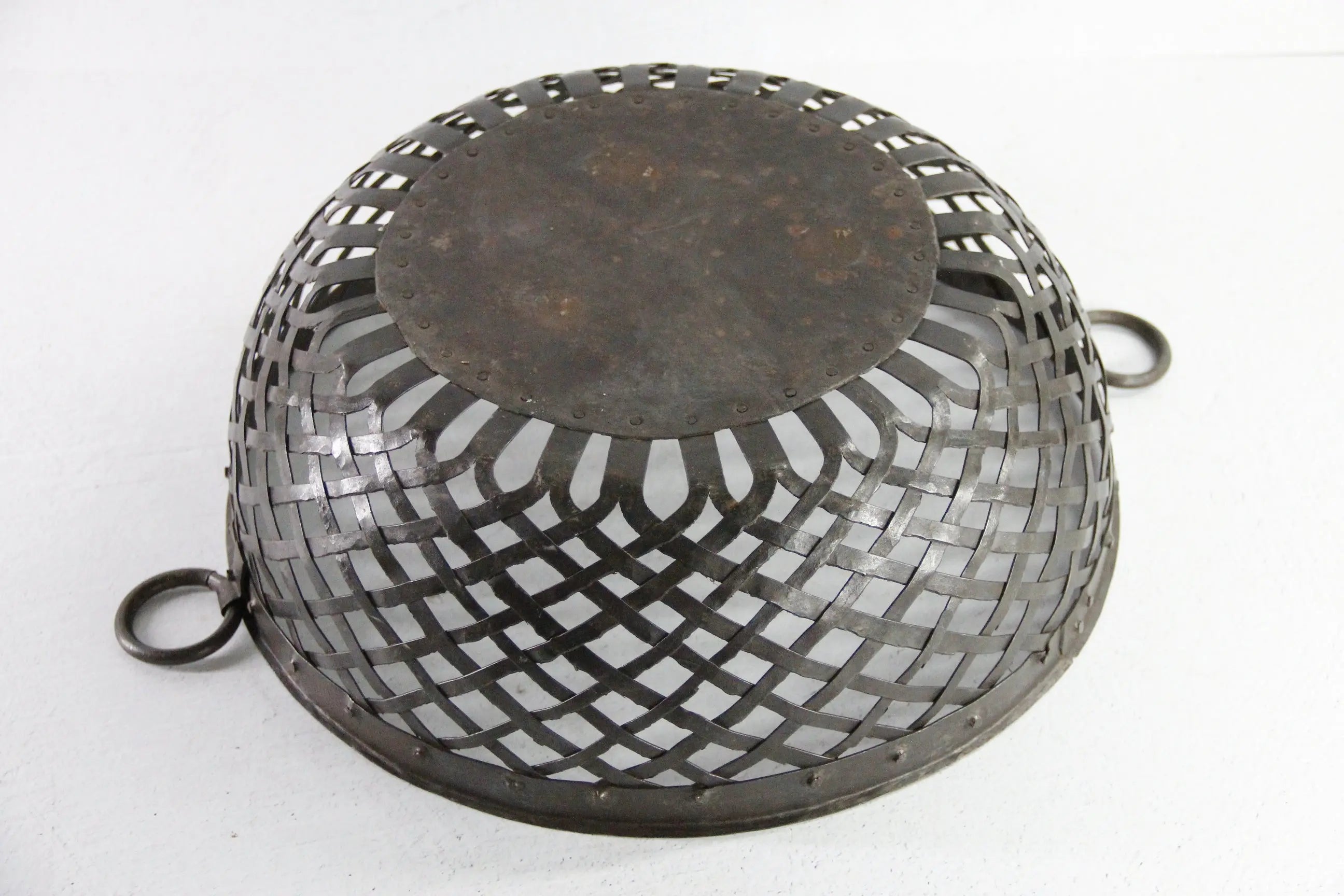 Antique Metal Bowl | Large Hand Made Iron Strip Fruit Bowl  Debra Hall Lifestyle