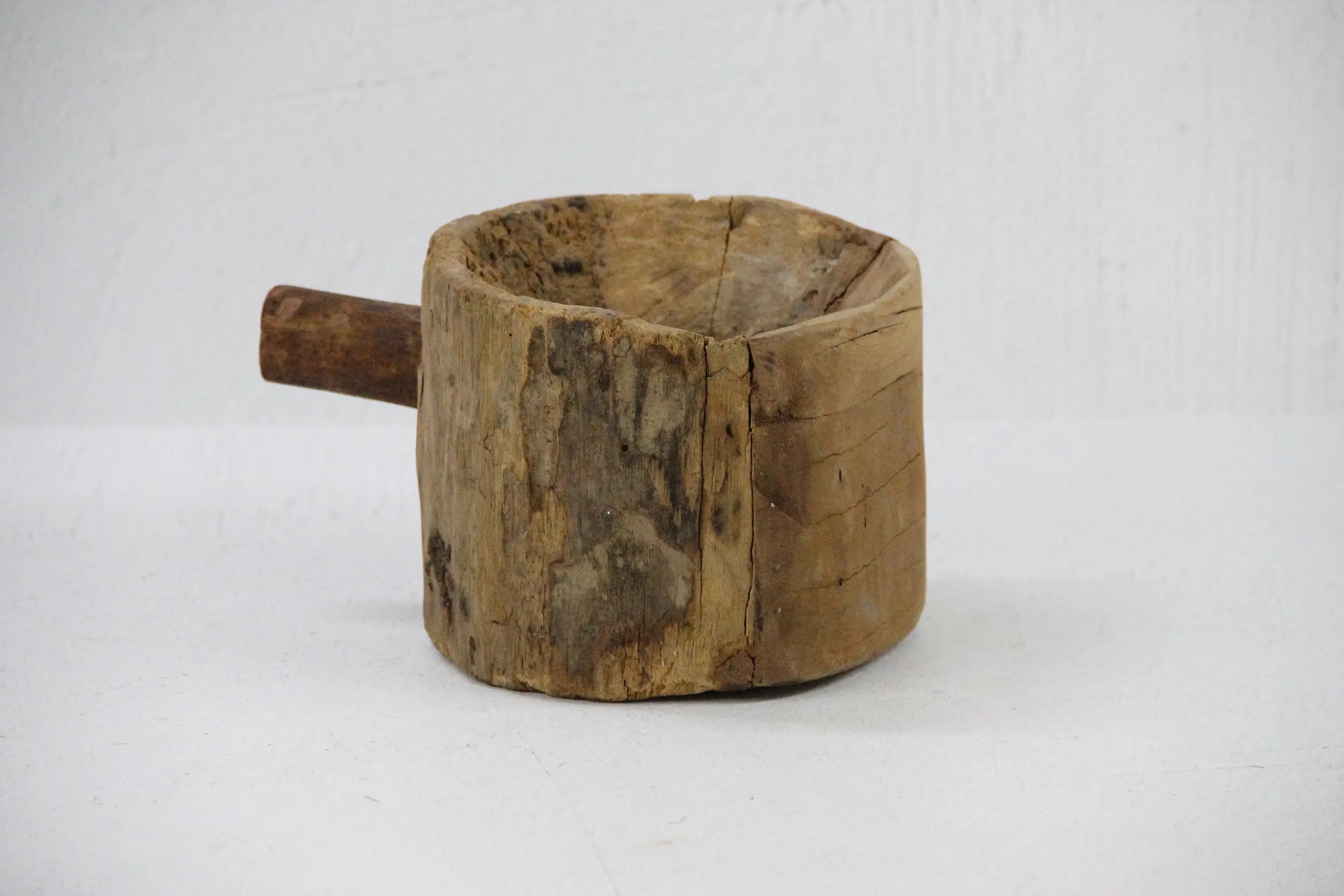 Antique Mortar | Wooden Carved Spice Grinding Bowl  Debra Hall Lifestyle