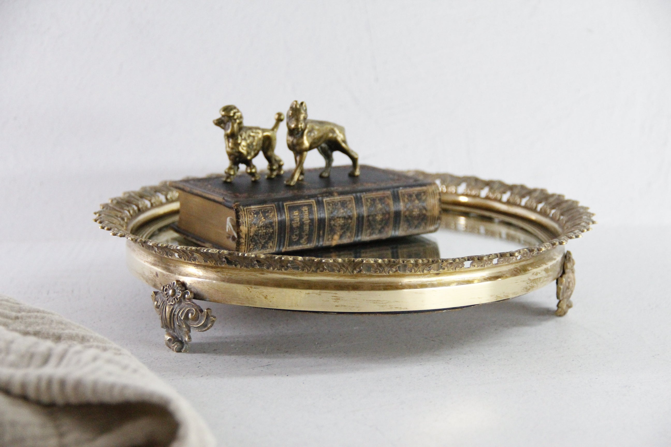 Antique Plateau Mirror French Neoclassical Brass 19th Century  Debra Hall Lifestyle