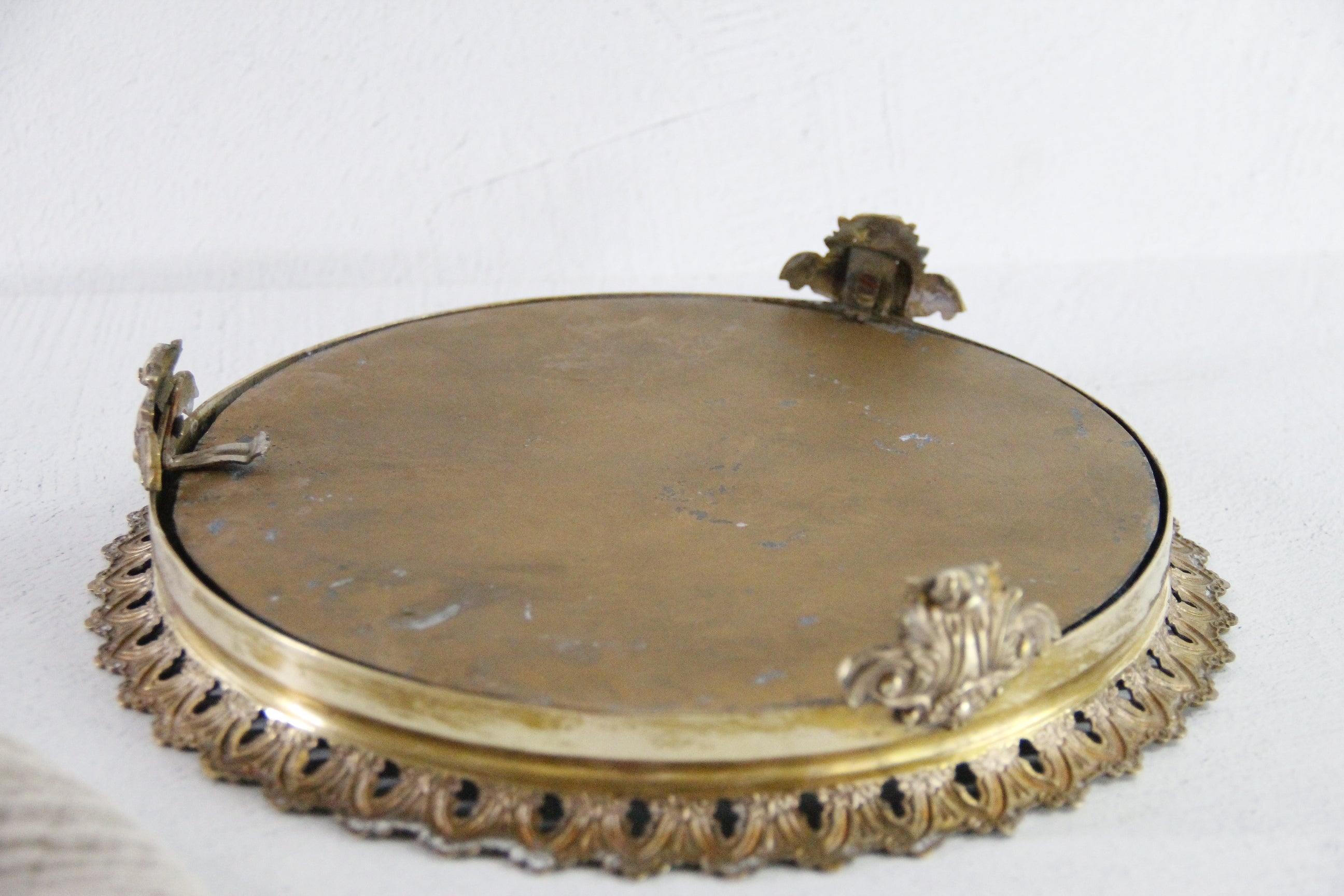 Antique Plateau Mirror French Neoclassical Brass 19th Century  Debra Hall Lifestyle