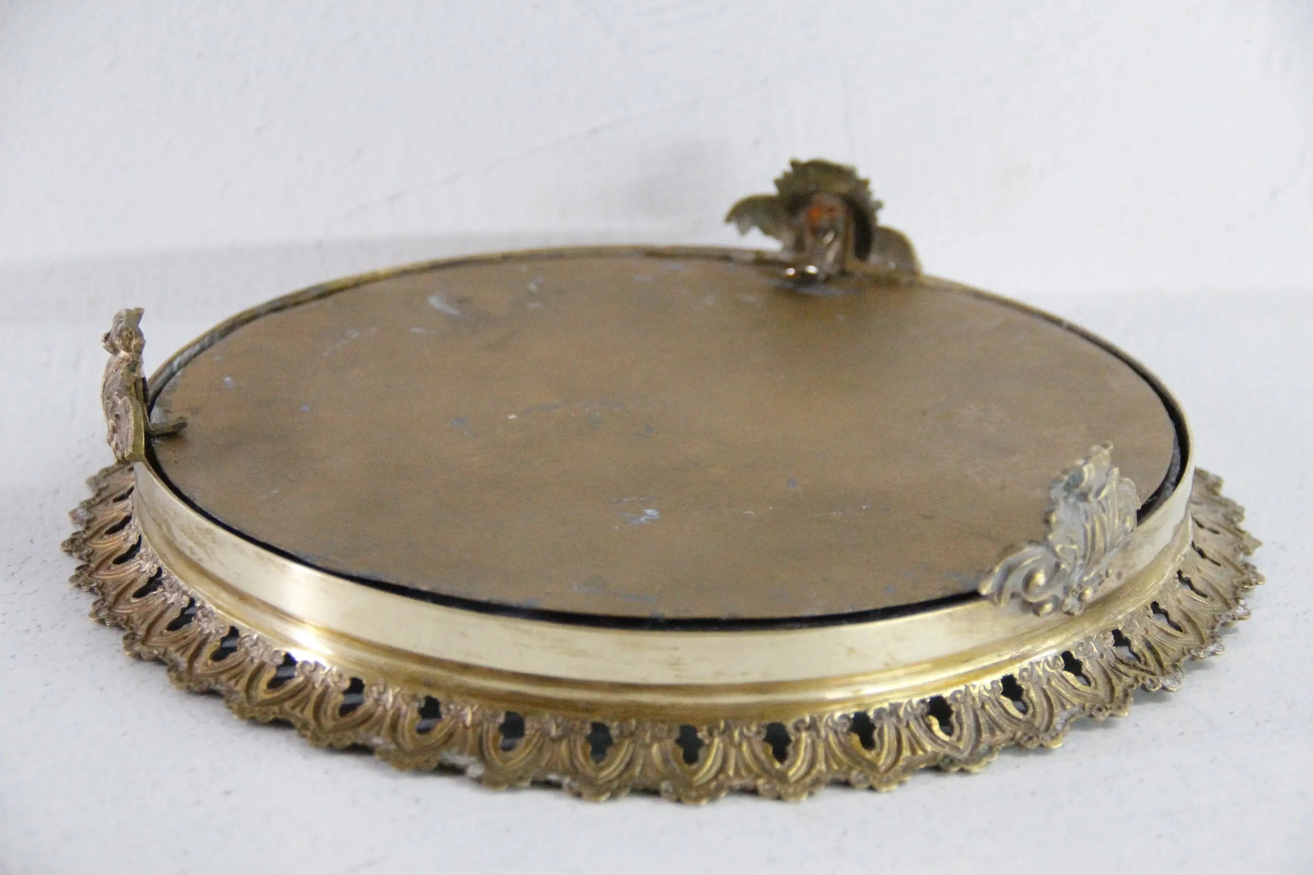 Antique Plateau Mirror French Neoclassical Brass 19th Century  Debra Hall Lifestyle