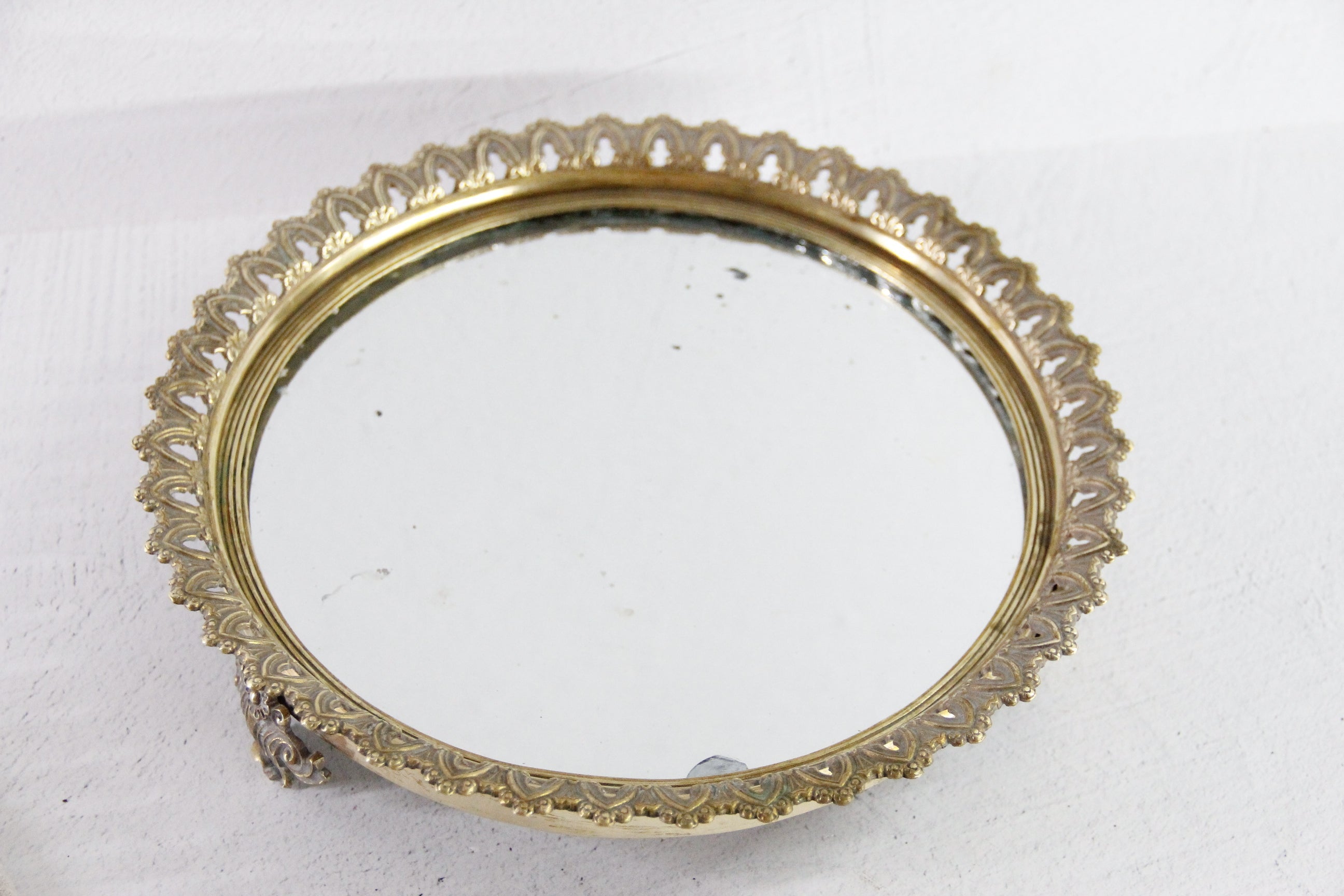 Antique Plateau Mirror French Neoclassical Brass 19th Century  Debra Hall Lifestyle