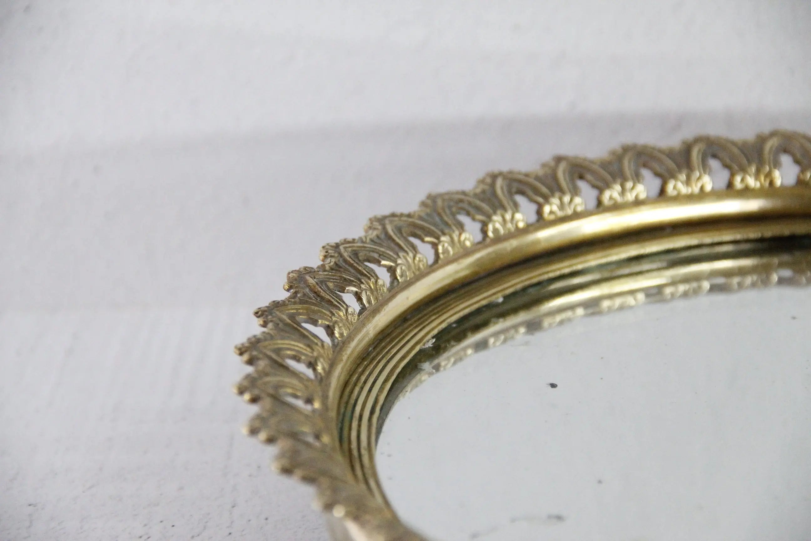 Antique Plateau Mirror French Neoclassical Brass 19th Century  Debra Hall Lifestyle
