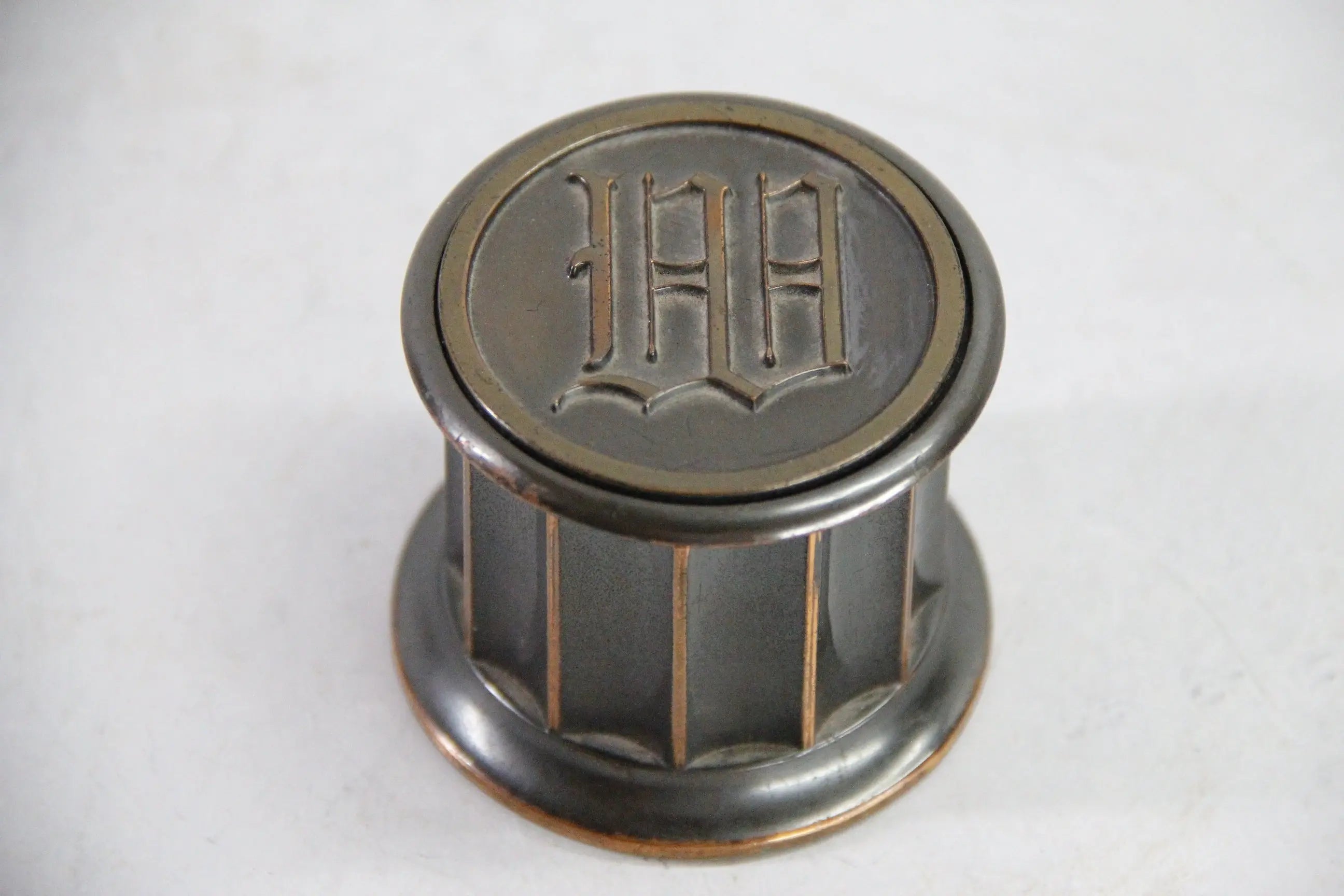 Antique Postage Stamp Dispenser | Bronze Copper Monogram  Debra Hall Lifestyle