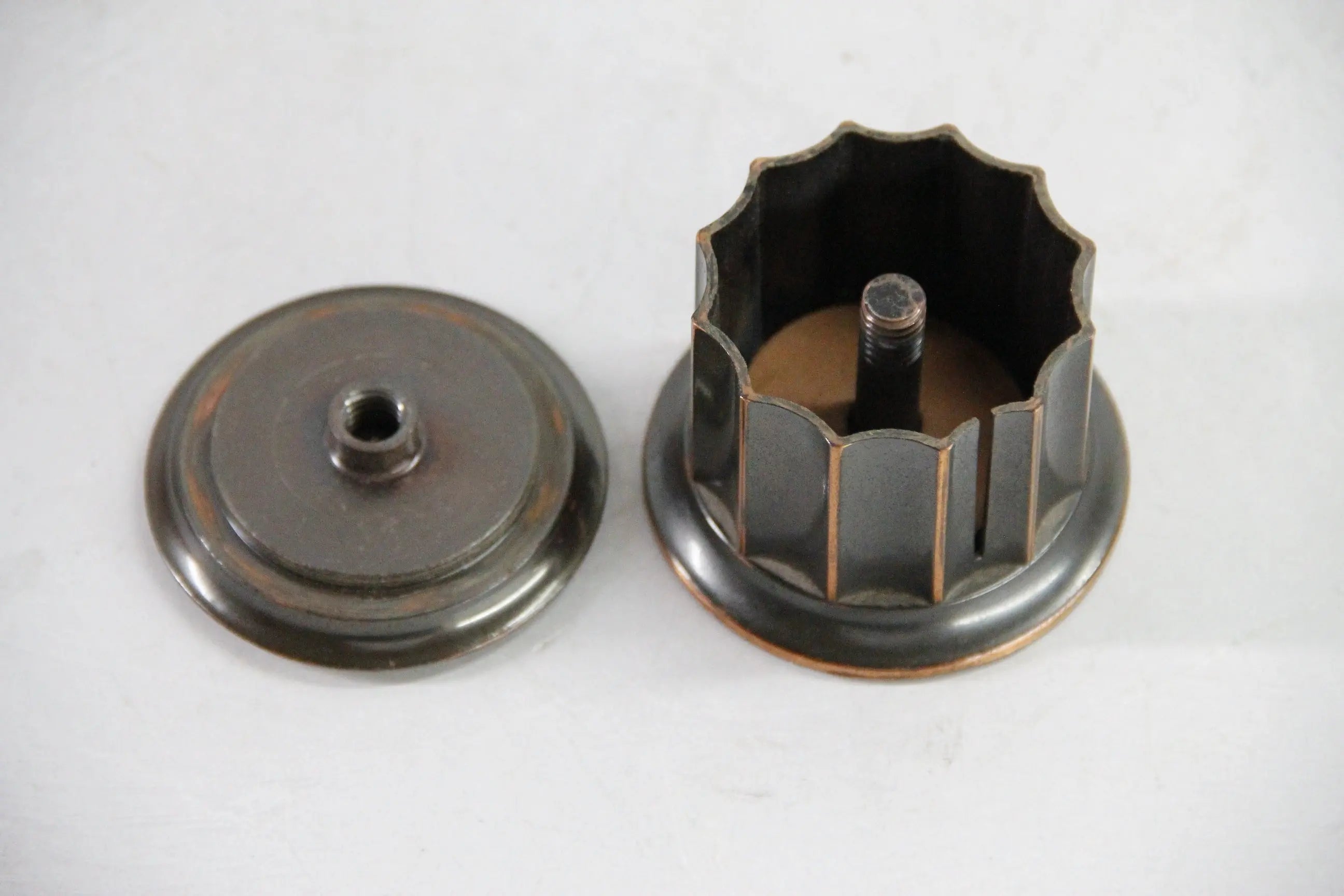 Antique Postage Stamp Dispenser | Bronze Copper Monogram  Debra Hall Lifestyle