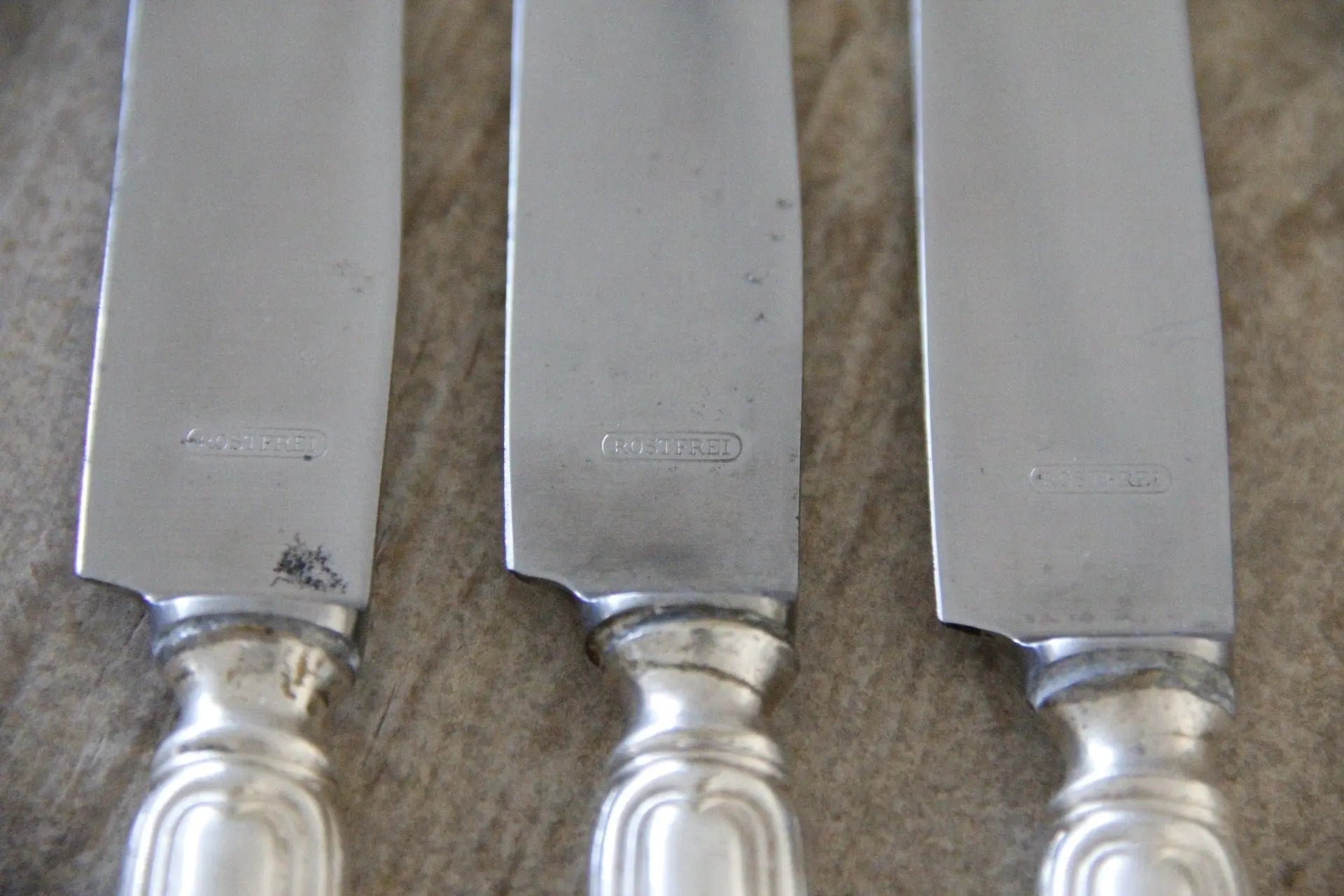 Antique Rostfrei Silver Table Knife | Flatware 3 Pcs.  Debra Hall Lifestyle