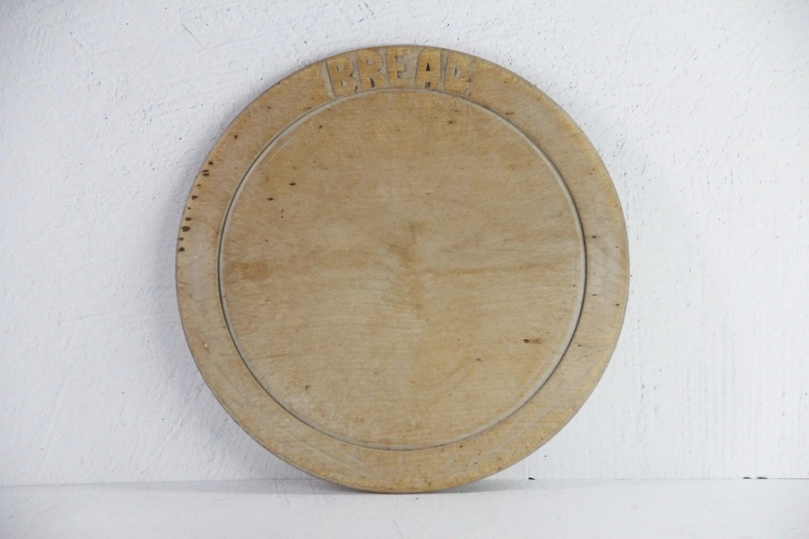 Antique Round Bread Board English | Wooden Carved Bread  Debra Hall Lifestyle