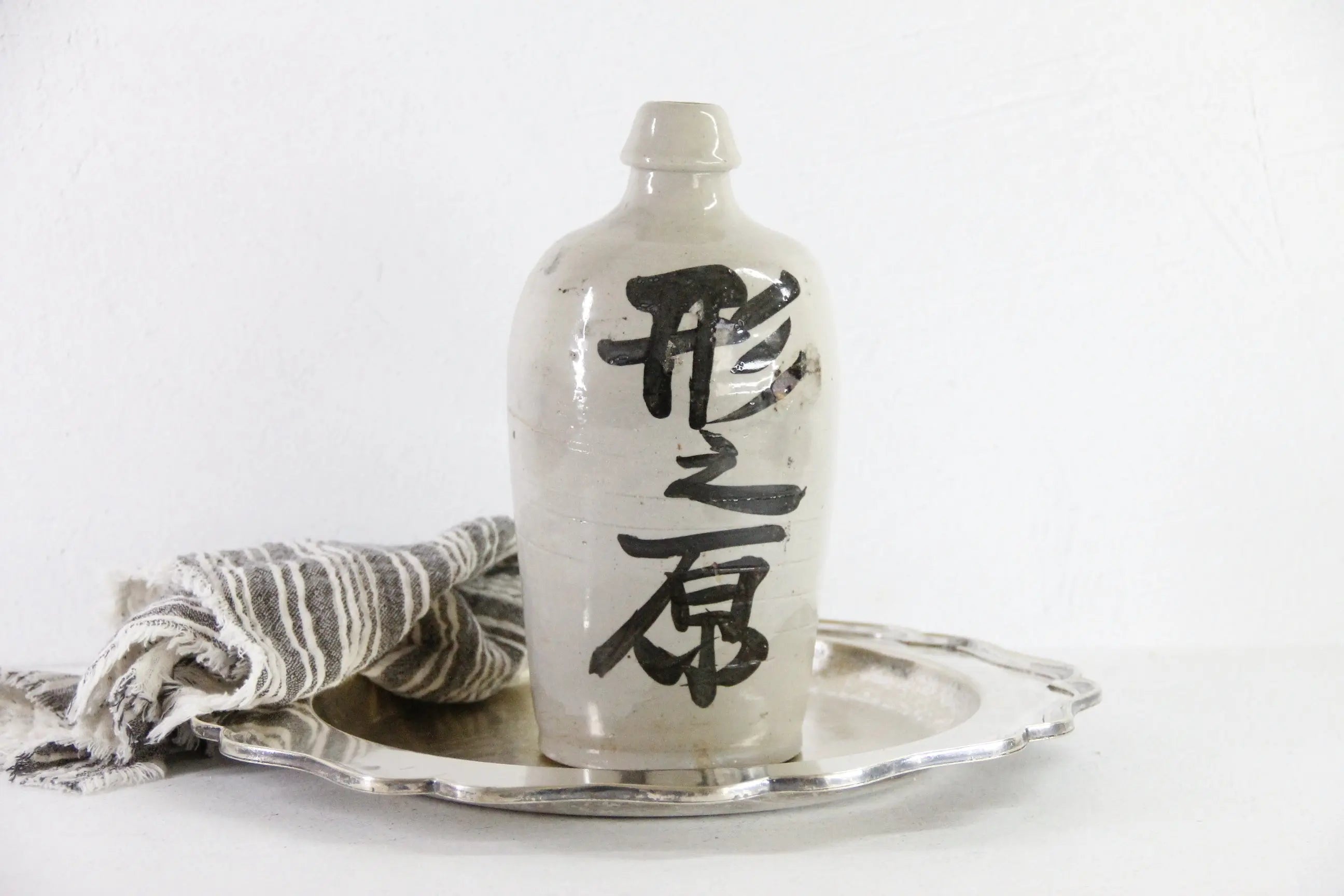 Antique Sake Bottle | 19th Century Japanese Stoneware  Debra Hall Lifestyle