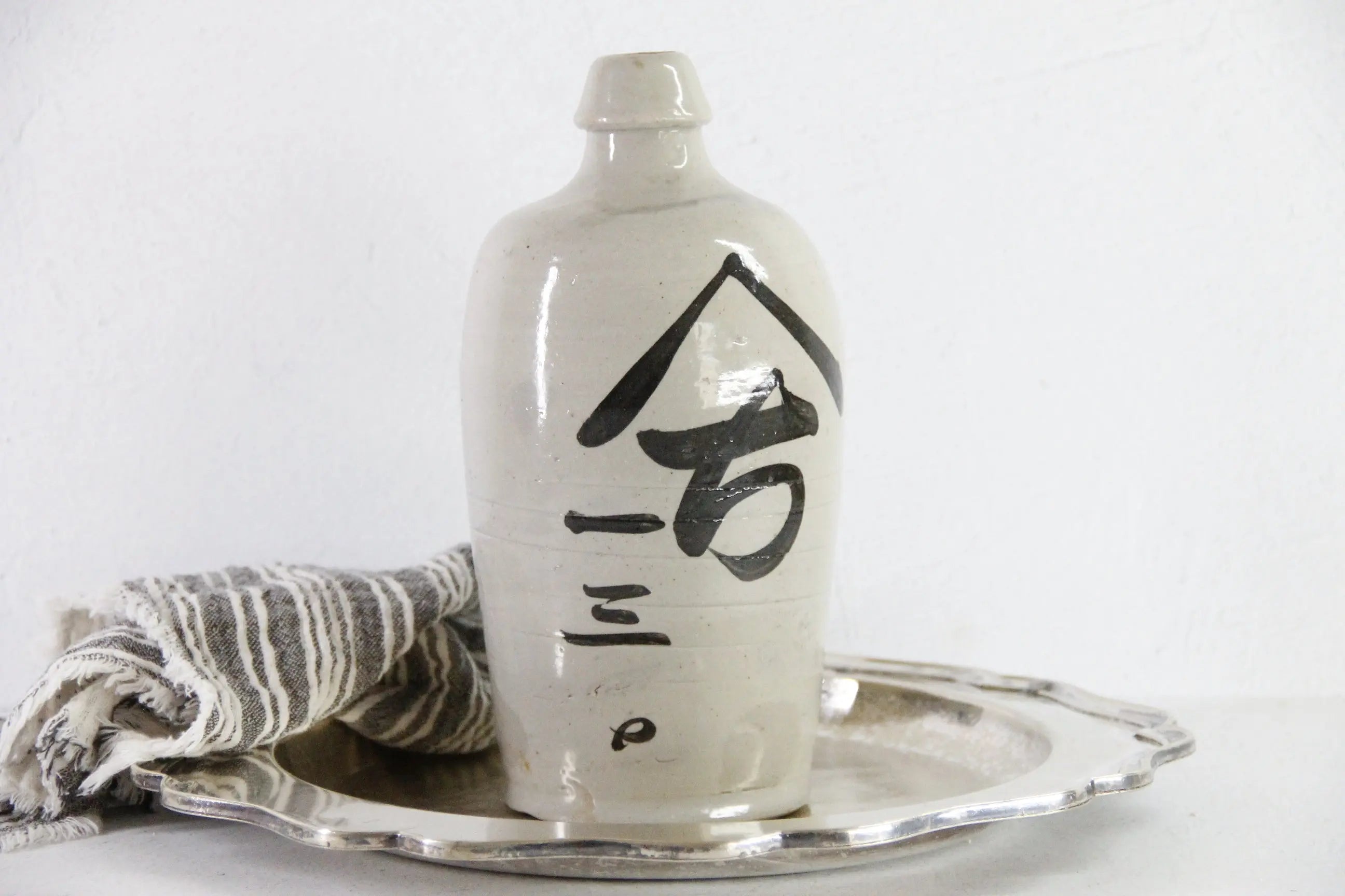 Antique Sake Bottle | 19th Century Japanese Stoneware  Debra Hall Lifestyle