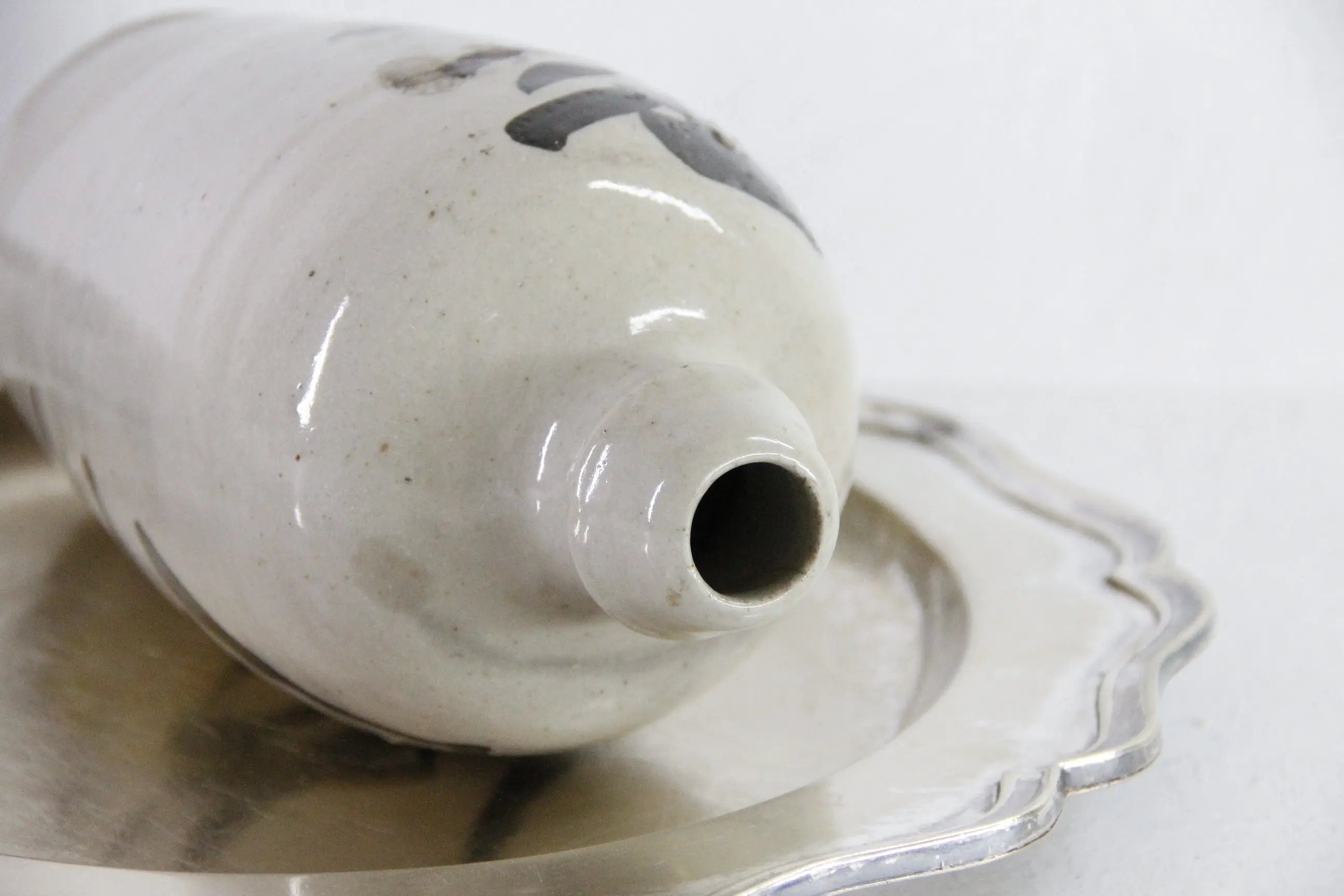Antique Sake Bottle | 19th Century Japanese Stoneware  Debra Hall Lifestyle