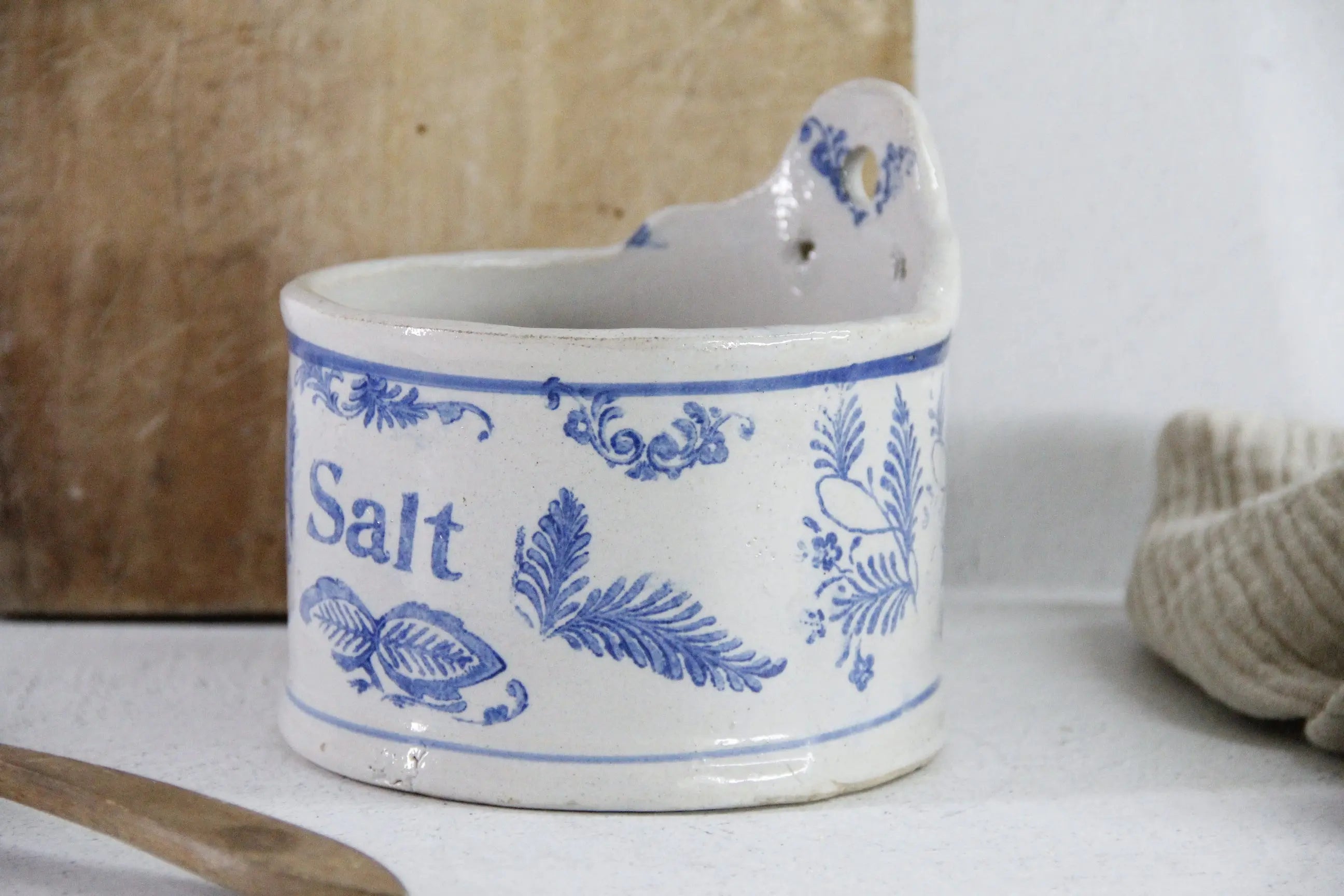 Antique Salt Crock | Stoneware Hanging Salt Box Cellar  Debra Hall Lifestyle