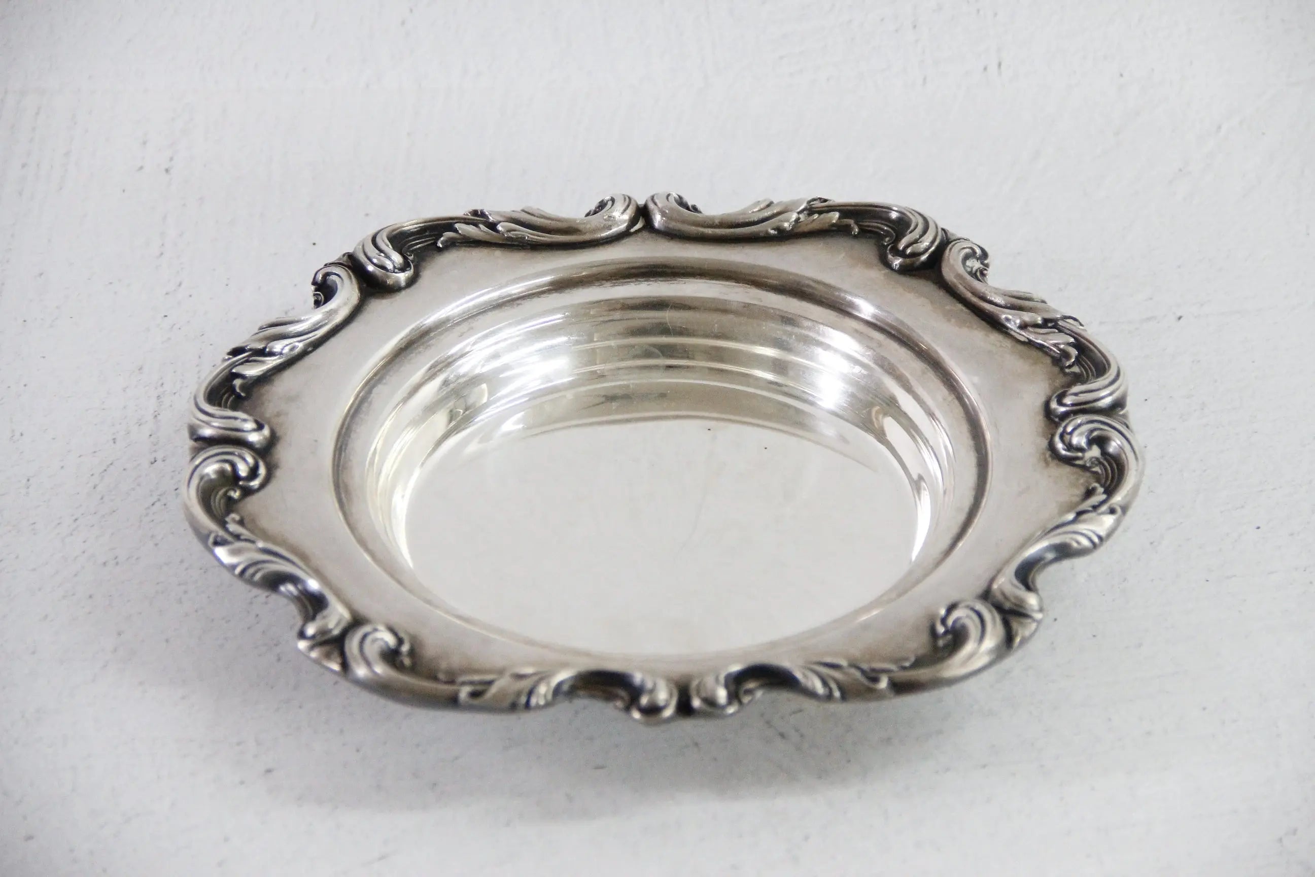 Antique Silver Bon Bon Dish | WSB 9" Tray Magnum Coaster  Debra Hall Lifestyle