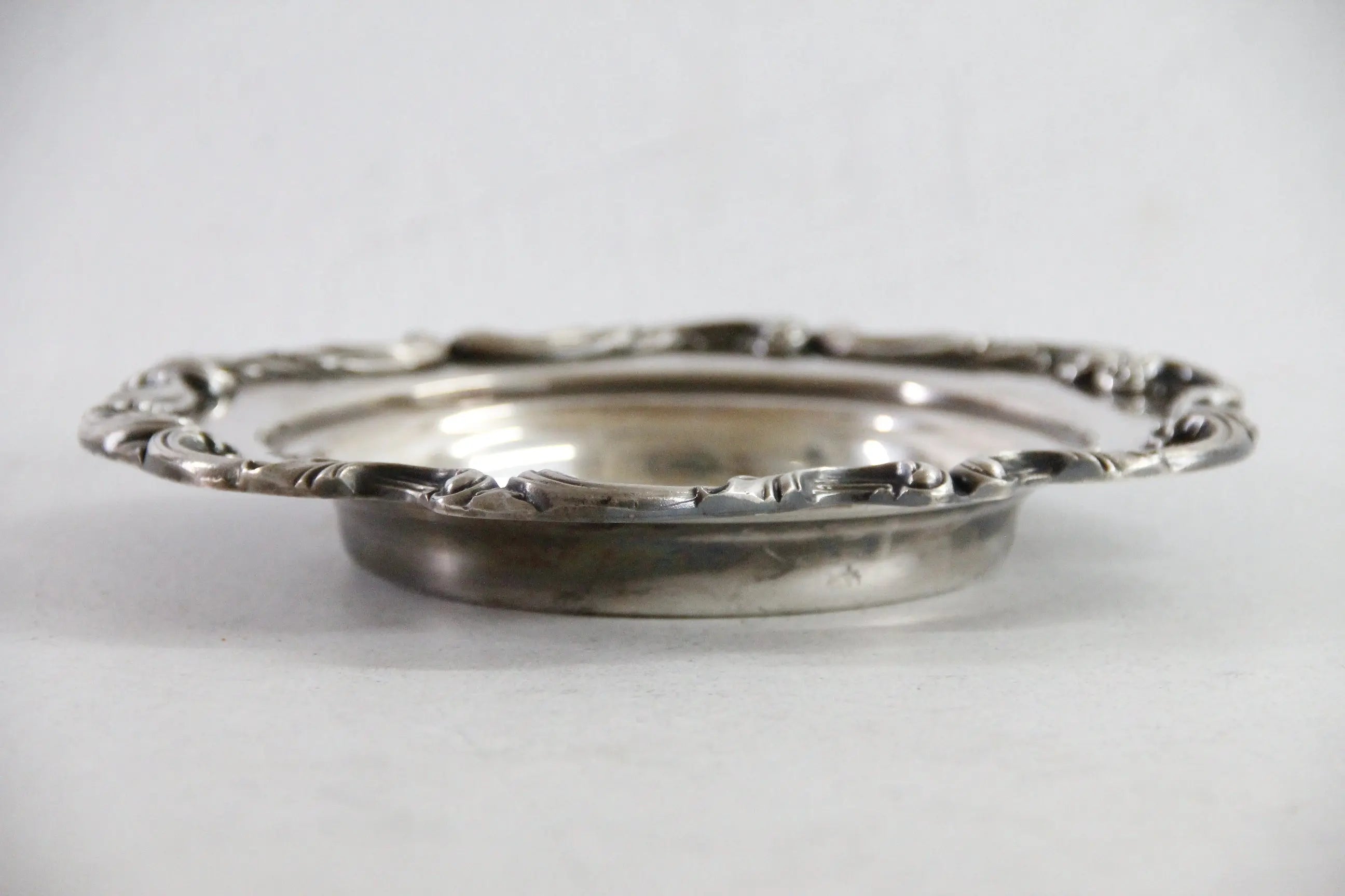 Antique Silver Bon Bon Dish | WSB 9" Tray Magnum Coaster  Debra Hall Lifestyle