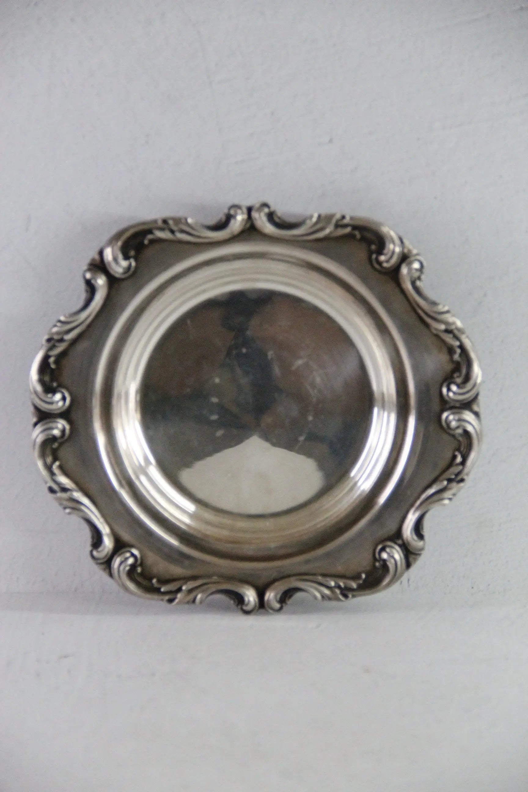 Antique Silver Bon Bon Dish | WSB 9" Tray Magnum Coaster  Debra Hall Lifestyle