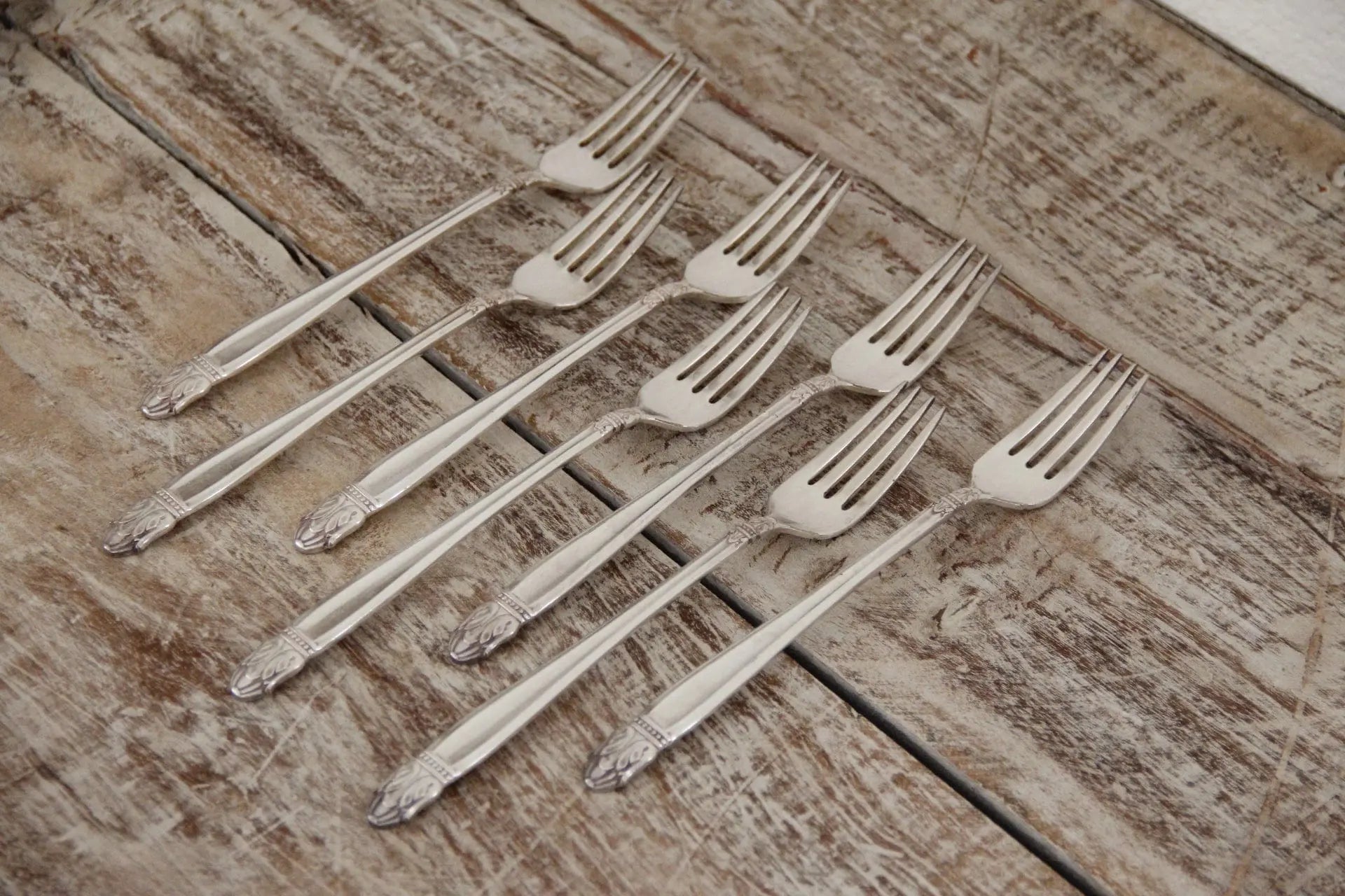 Antique Silver Dinner Fork | Danish Princess Pattern | Flatware 7 Pcs.  Debra Hall Lifestyle