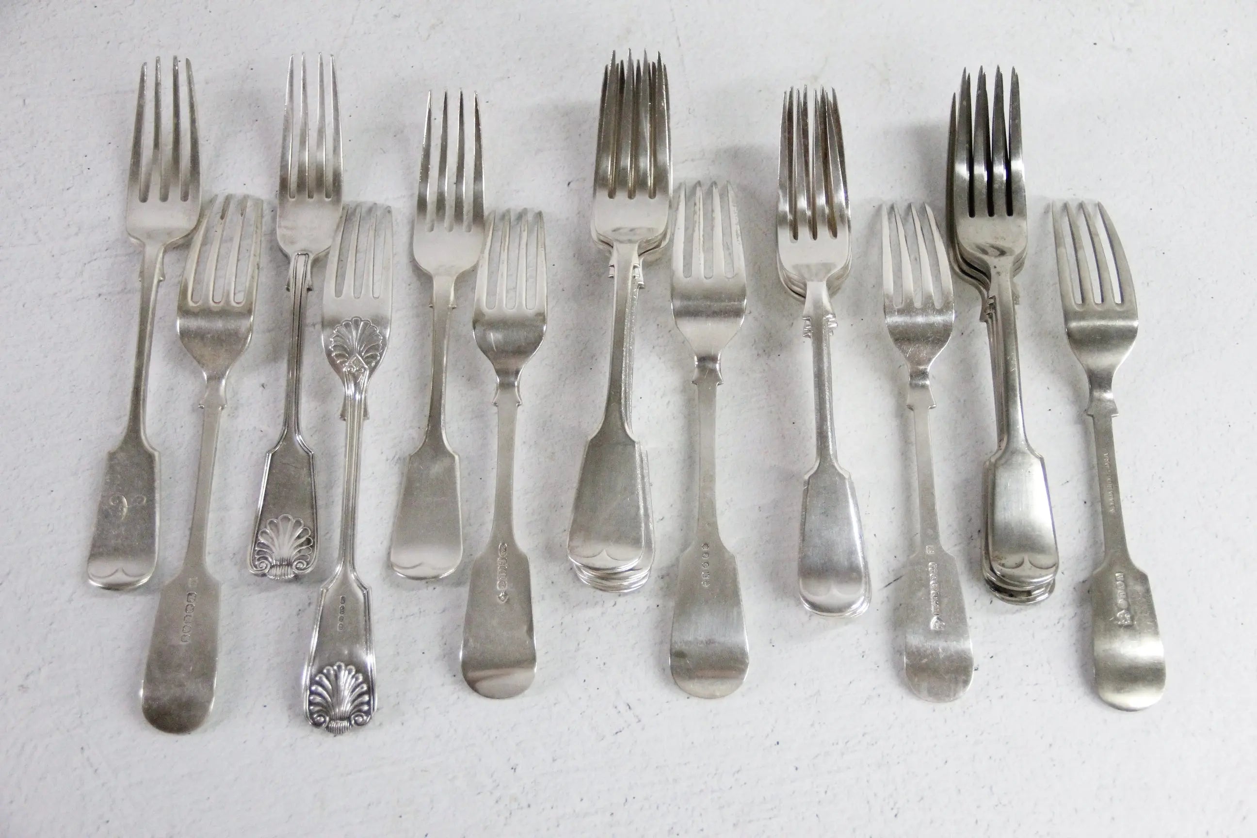 Antique Silver Dinner Fork | Fiddleback Style Assorted  Debra Hall Lifestyle