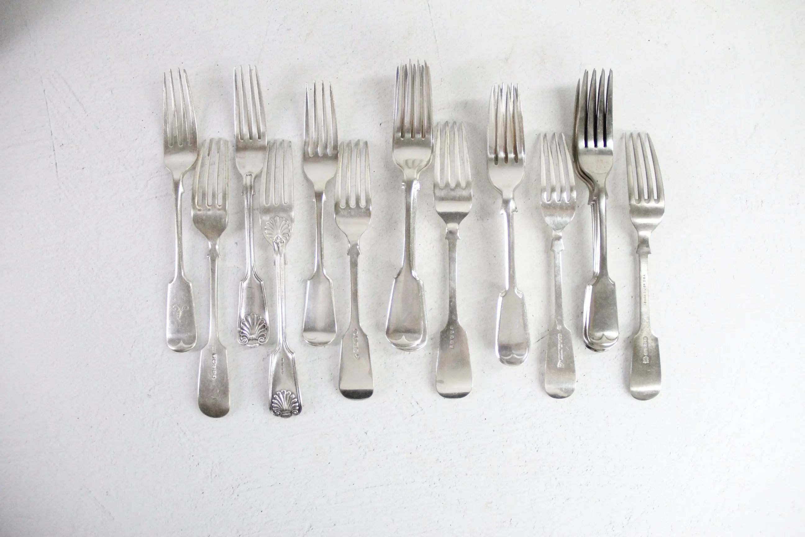 Antique Silver Dinner Fork | Fiddleback Style Assorted  Debra Hall Lifestyle