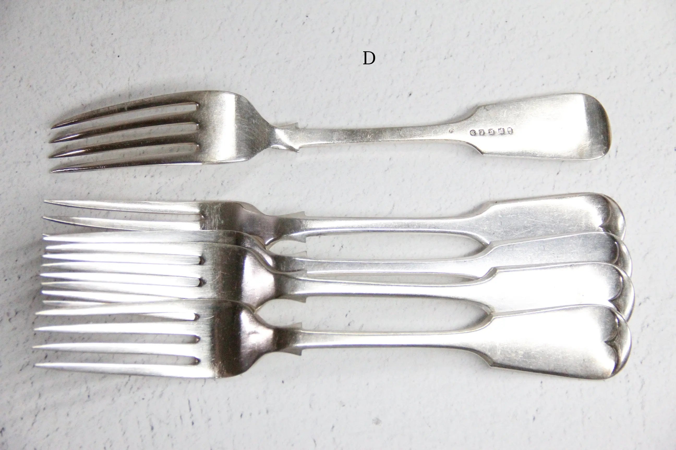 Antique Silver Dinner Fork | Fiddleback Style Assorted  Debra Hall Lifestyle