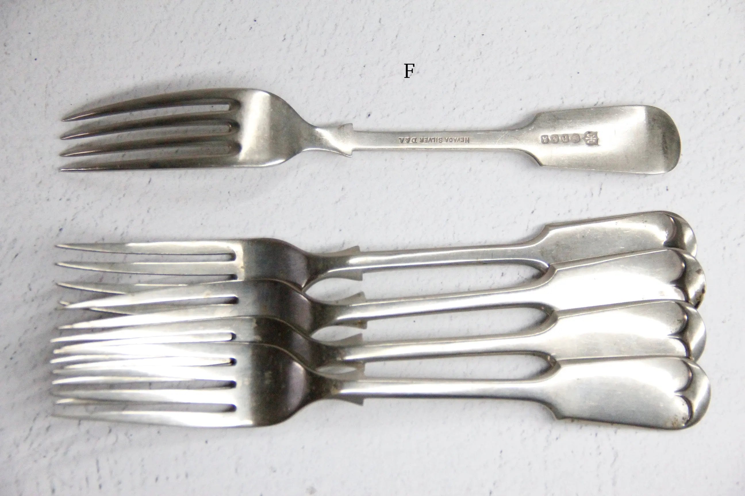 Antique Silver Dinner Fork | Fiddleback Style Assorted  Debra Hall Lifestyle