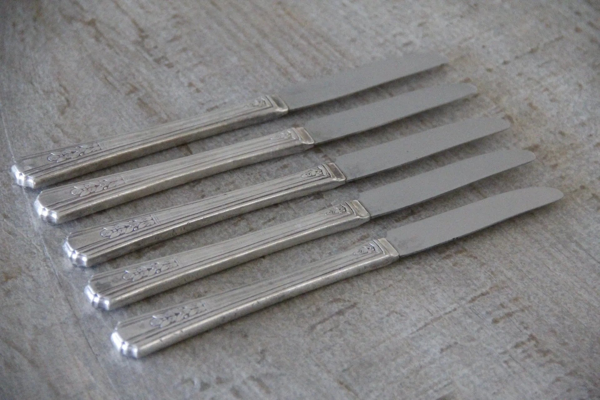 Antique Silver Grille Knife | Flatware 5 Pcs  Debra Hall Lifestyle