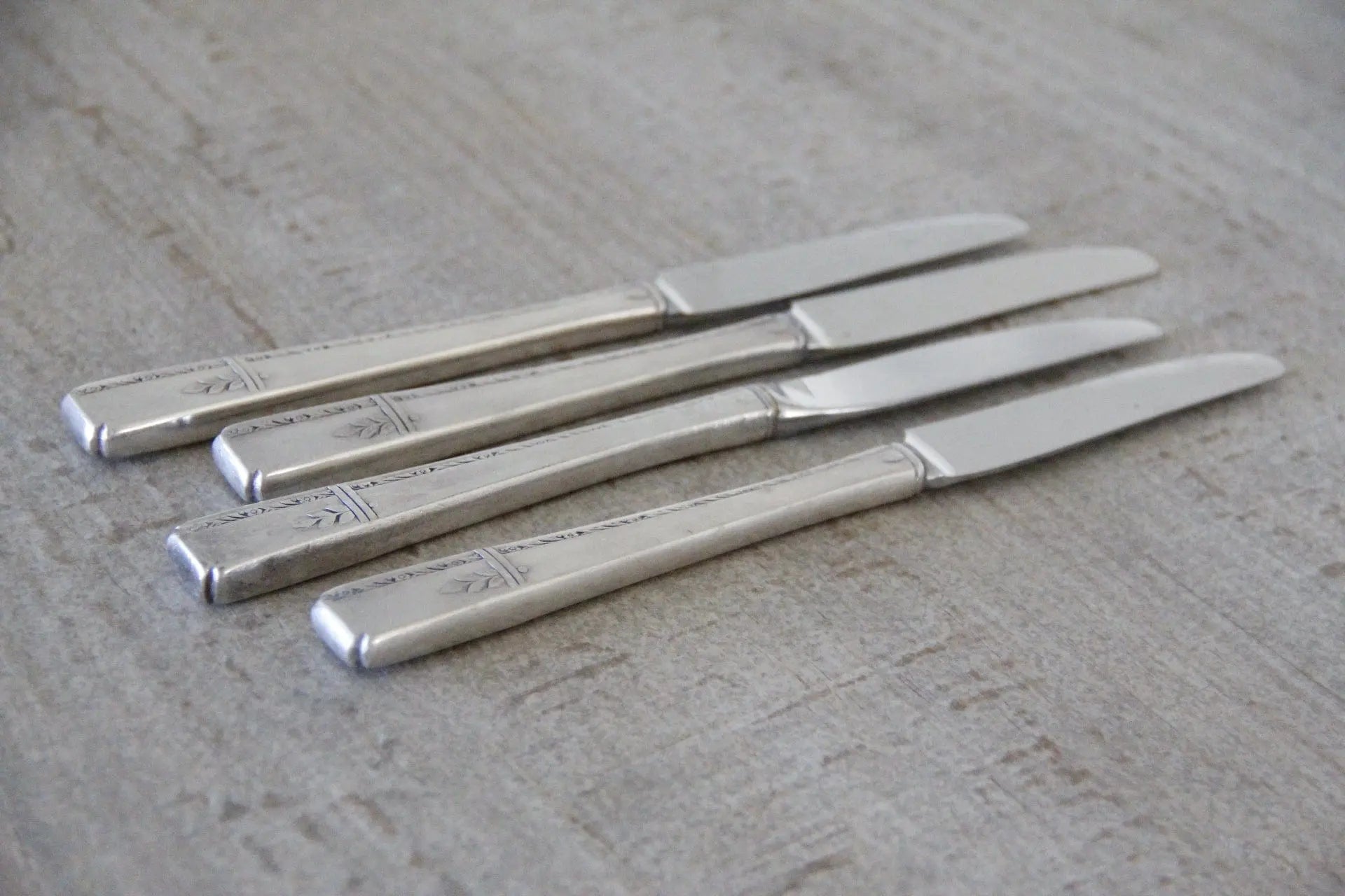 Antique Silver Plate Grille Knife | Flatware 4 Pcs  Debra Hall Lifestyle