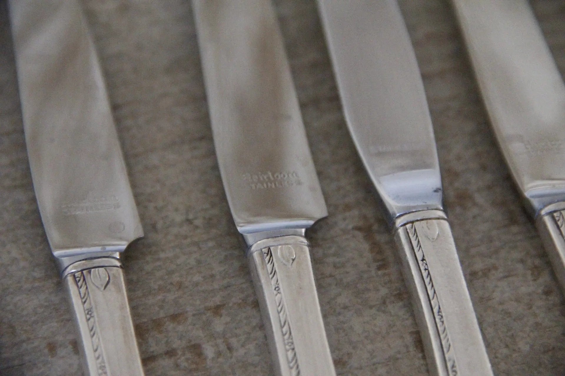 Antique Silver Plate Grille Knife | Flatware 4 Pcs  Debra Hall Lifestyle