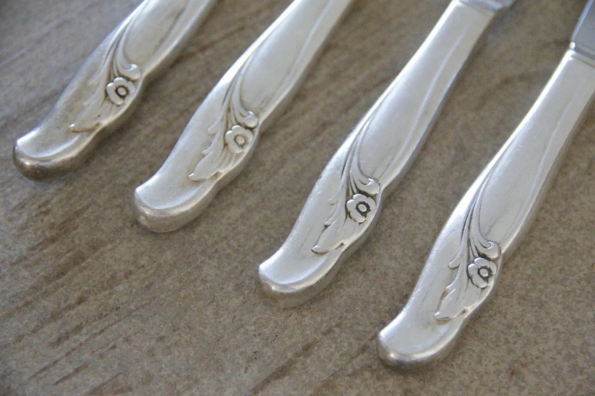Antique Silver Plate Knife | Flatware 4 Pcs  Debra Hall Lifestyle