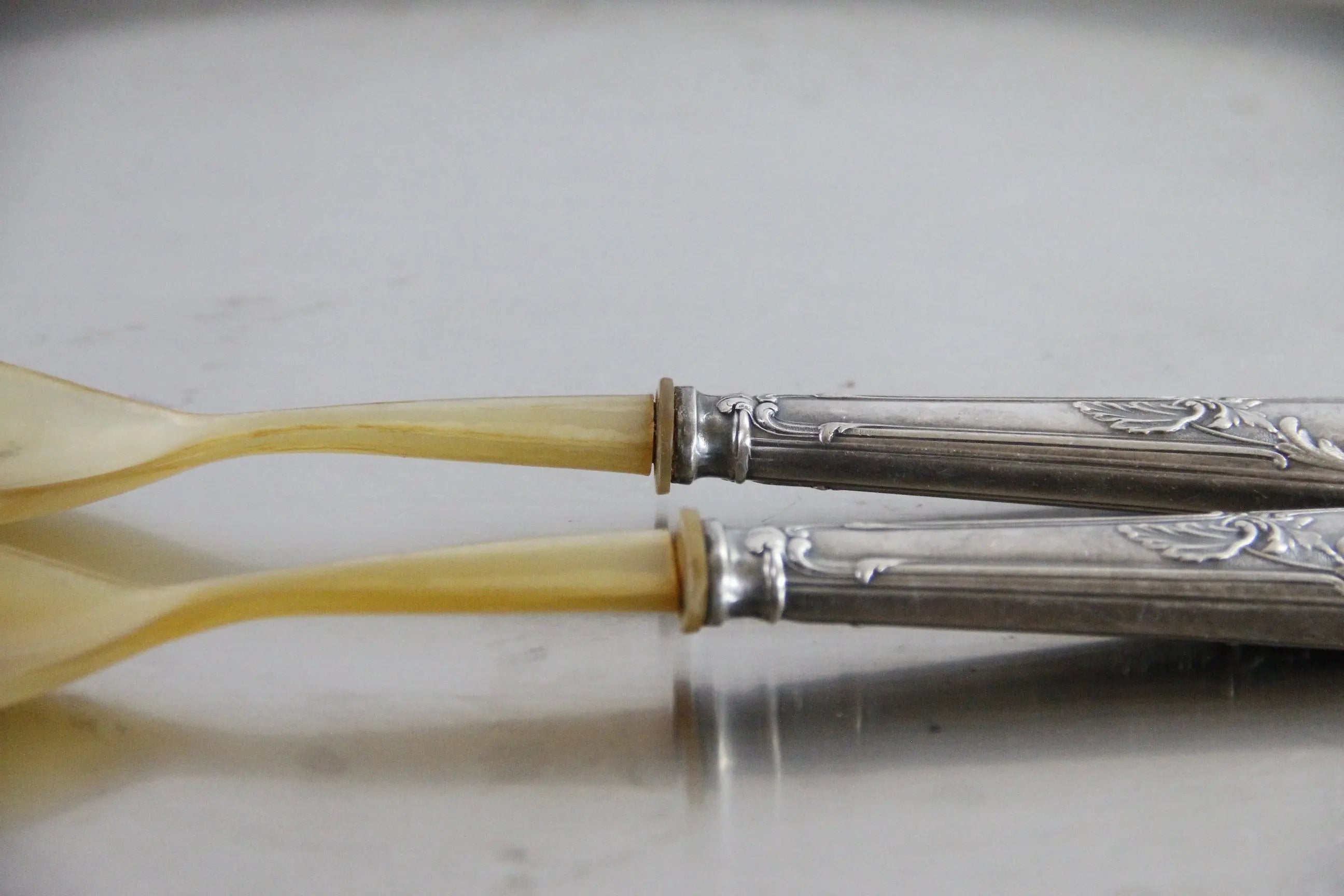 Antique Silver Salad Servers French | Bone and Silver Set  Debra Hall Lifestyle