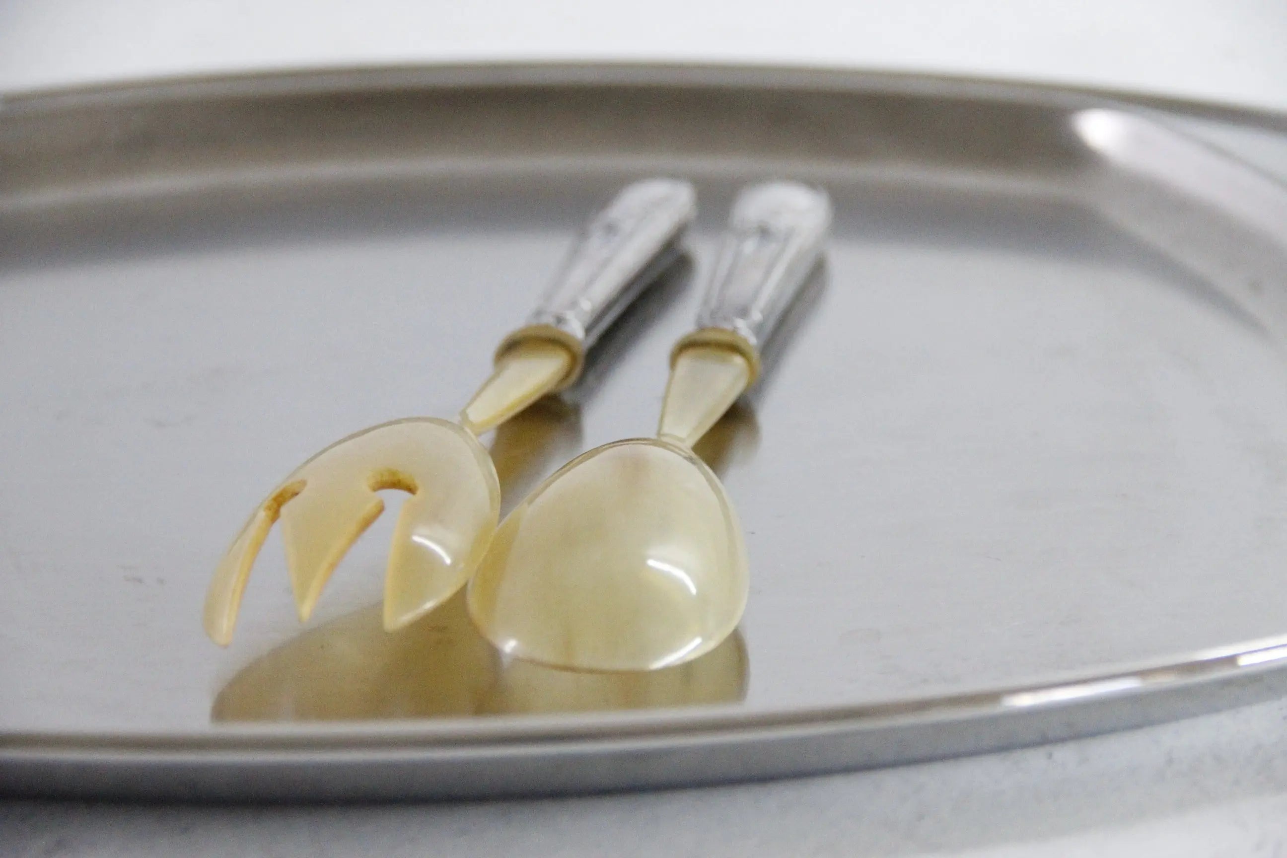Antique Silver Salad Servers French | Bone and Silver Set  Debra Hall Lifestyle