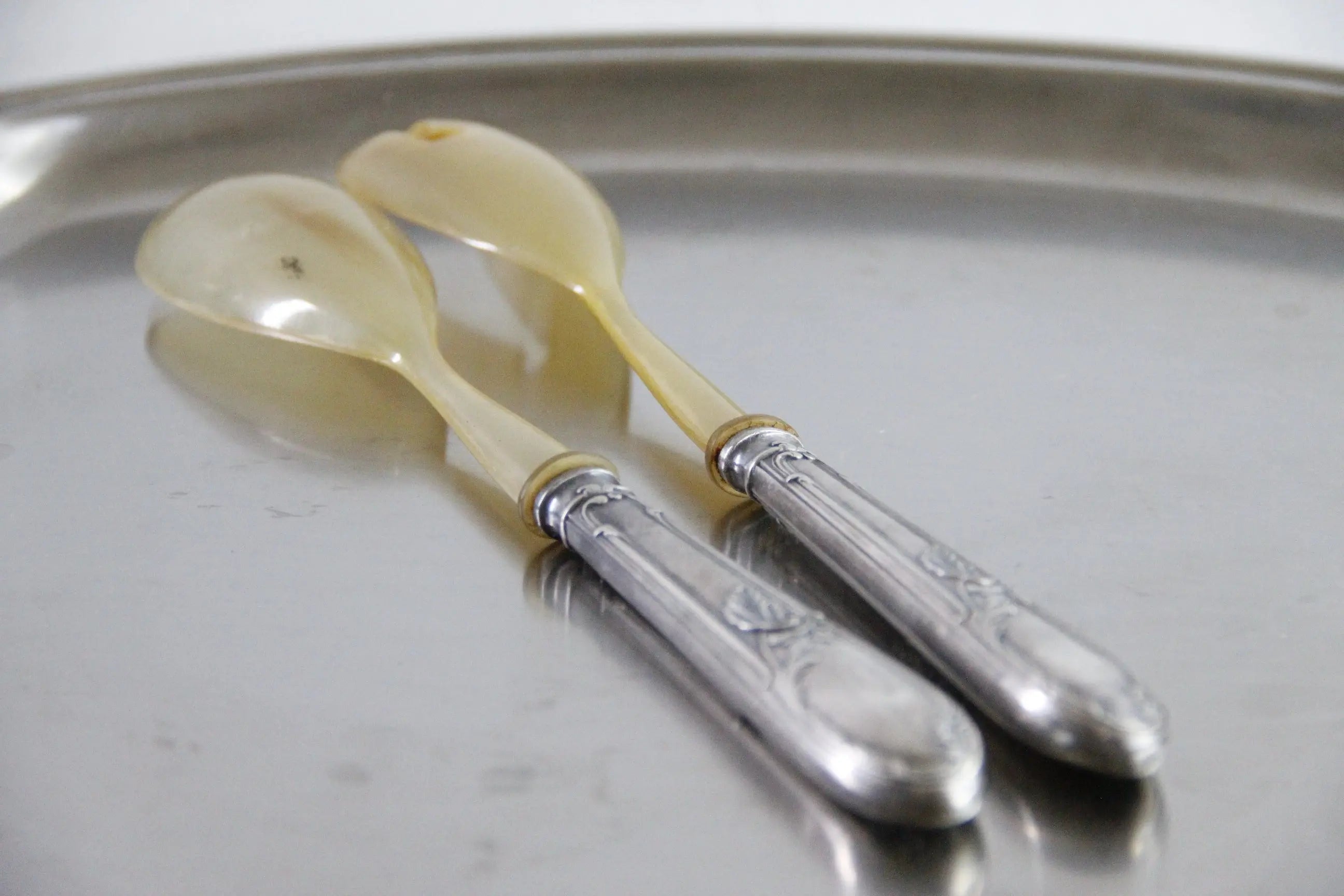 Antique Silver Salad Servers French | Bone and Silver Set  Debra Hall Lifestyle