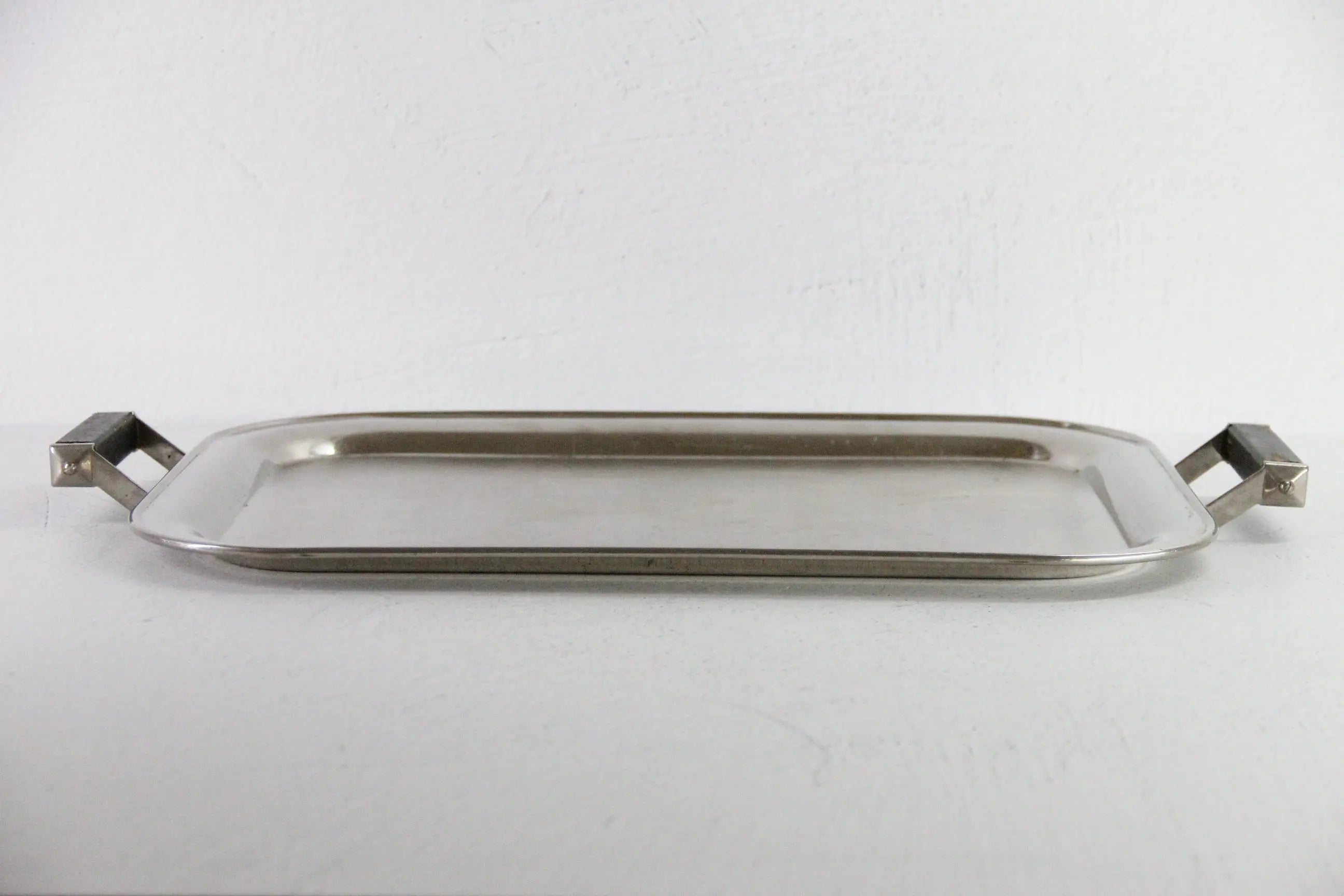 Antique Silver Serving Tray with Handles-Wood | Sternau & Co  Debra Hall Lifestyle
