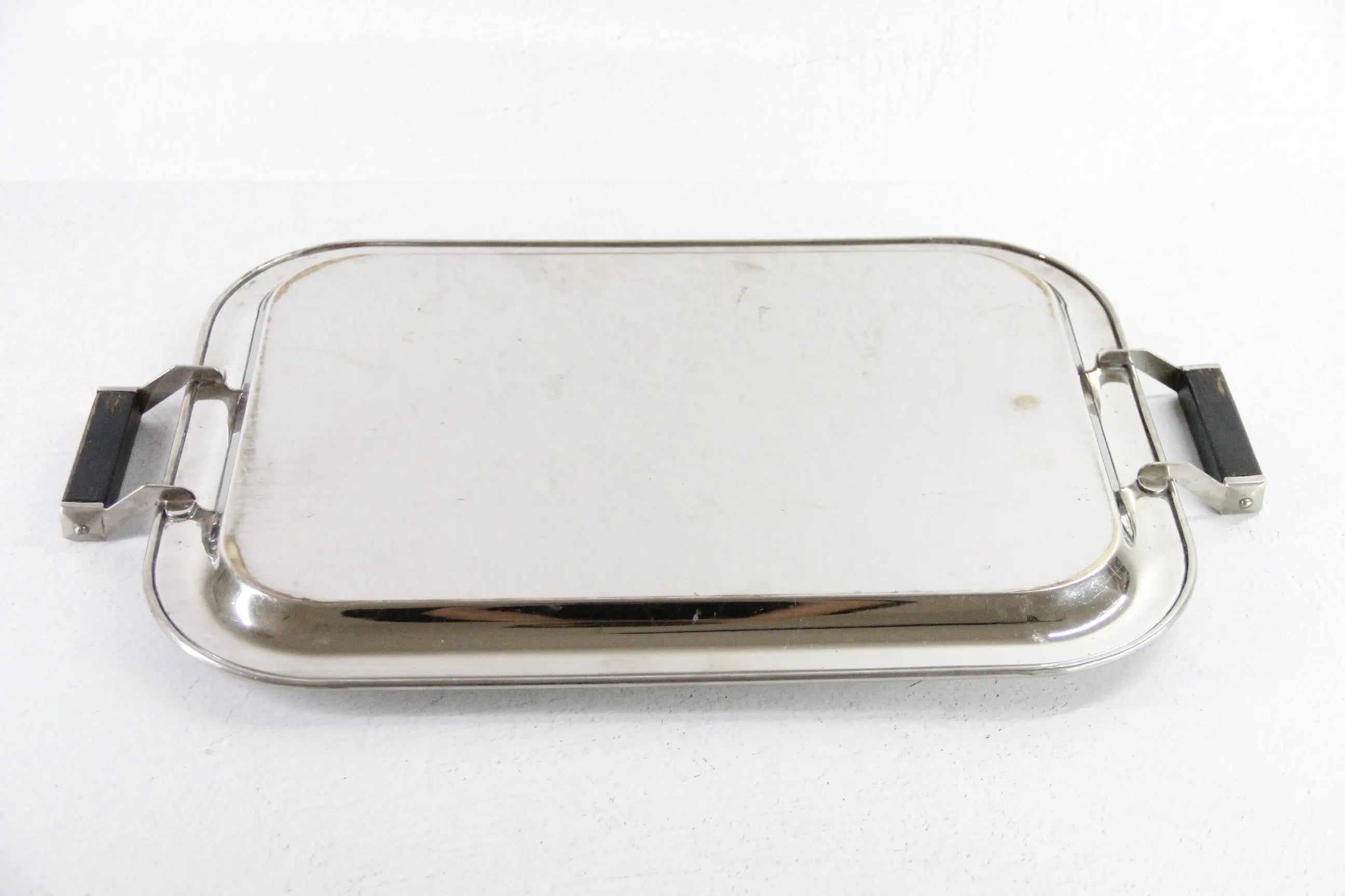 Antique Silver Serving Tray with Handles-Wood | Sternau & Co  Debra Hall Lifestyle