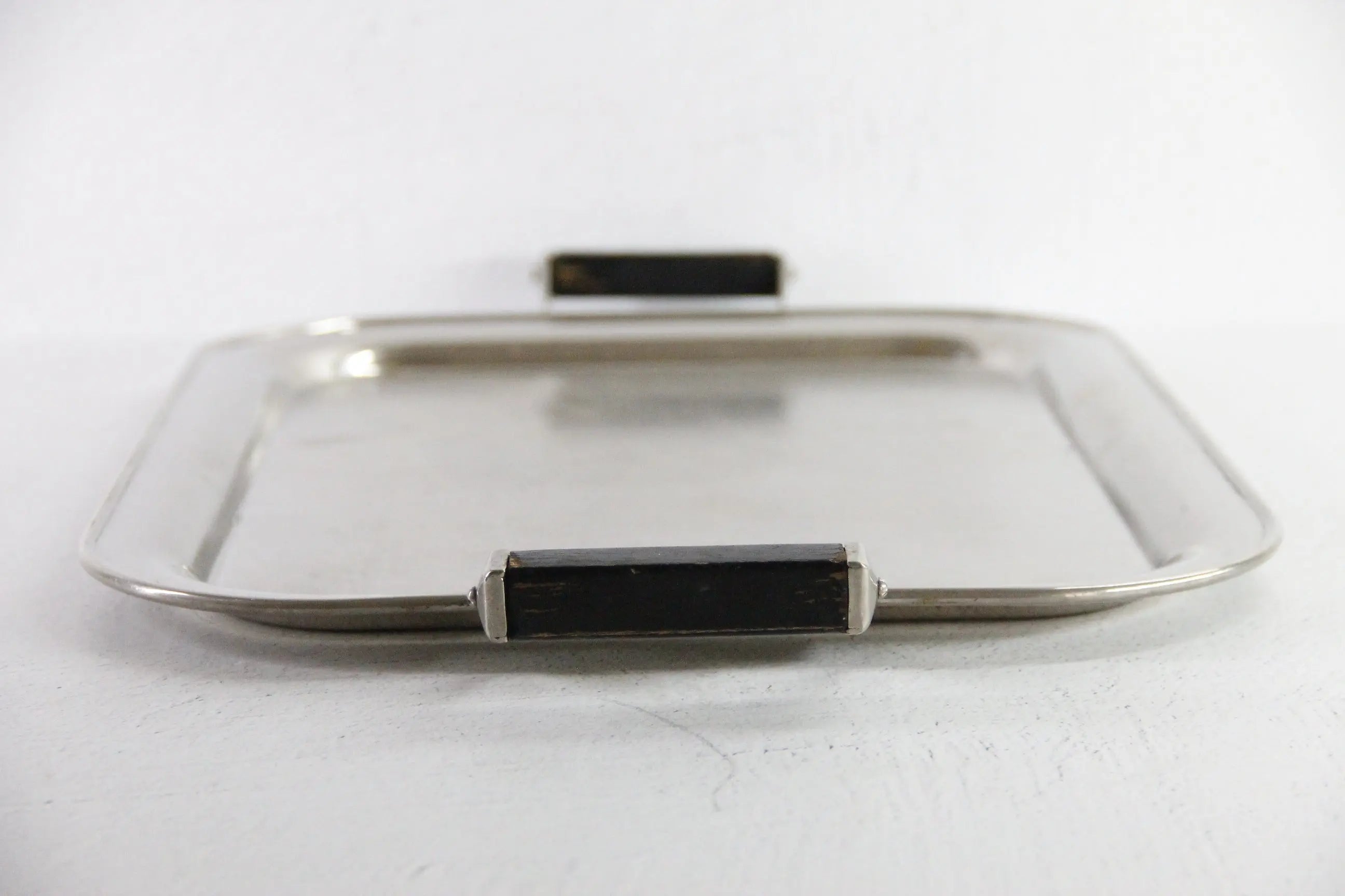 Antique Silver Serving Tray with Handles-Wood | Sternau & Co  Debra Hall Lifestyle