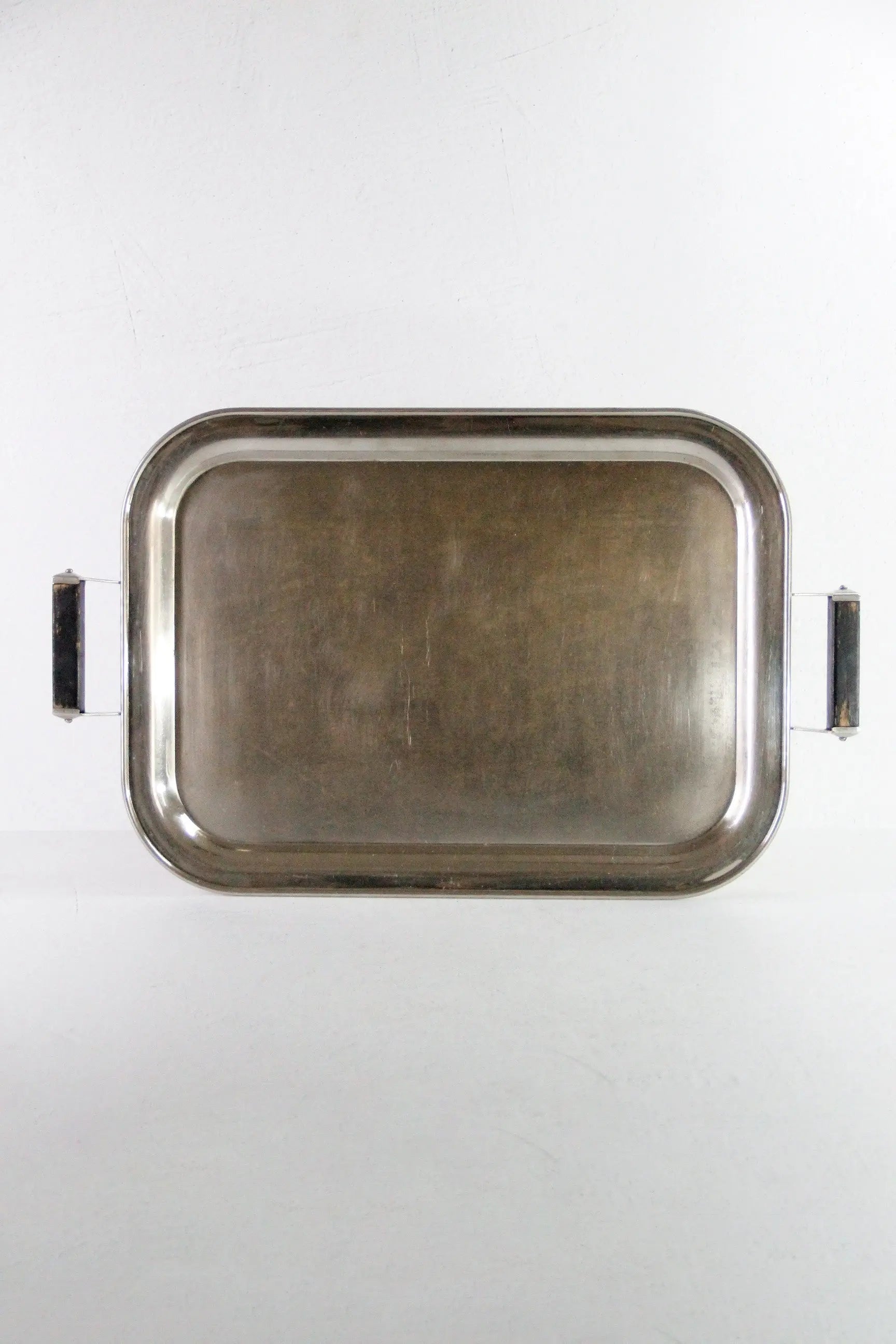 Antique Silver Serving Tray with Handles-Wood | Sternau & Co  Debra Hall Lifestyle