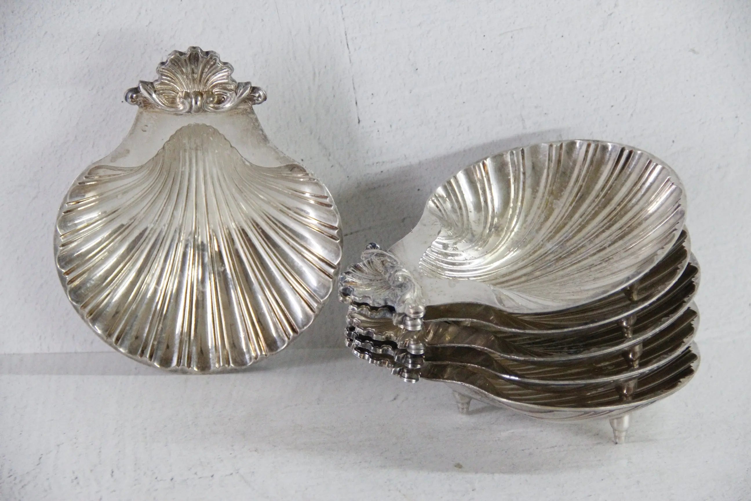Antique Silver Shell Dish | Footed Butter Candy Trinket Serving  Debra Hall Lifestyle