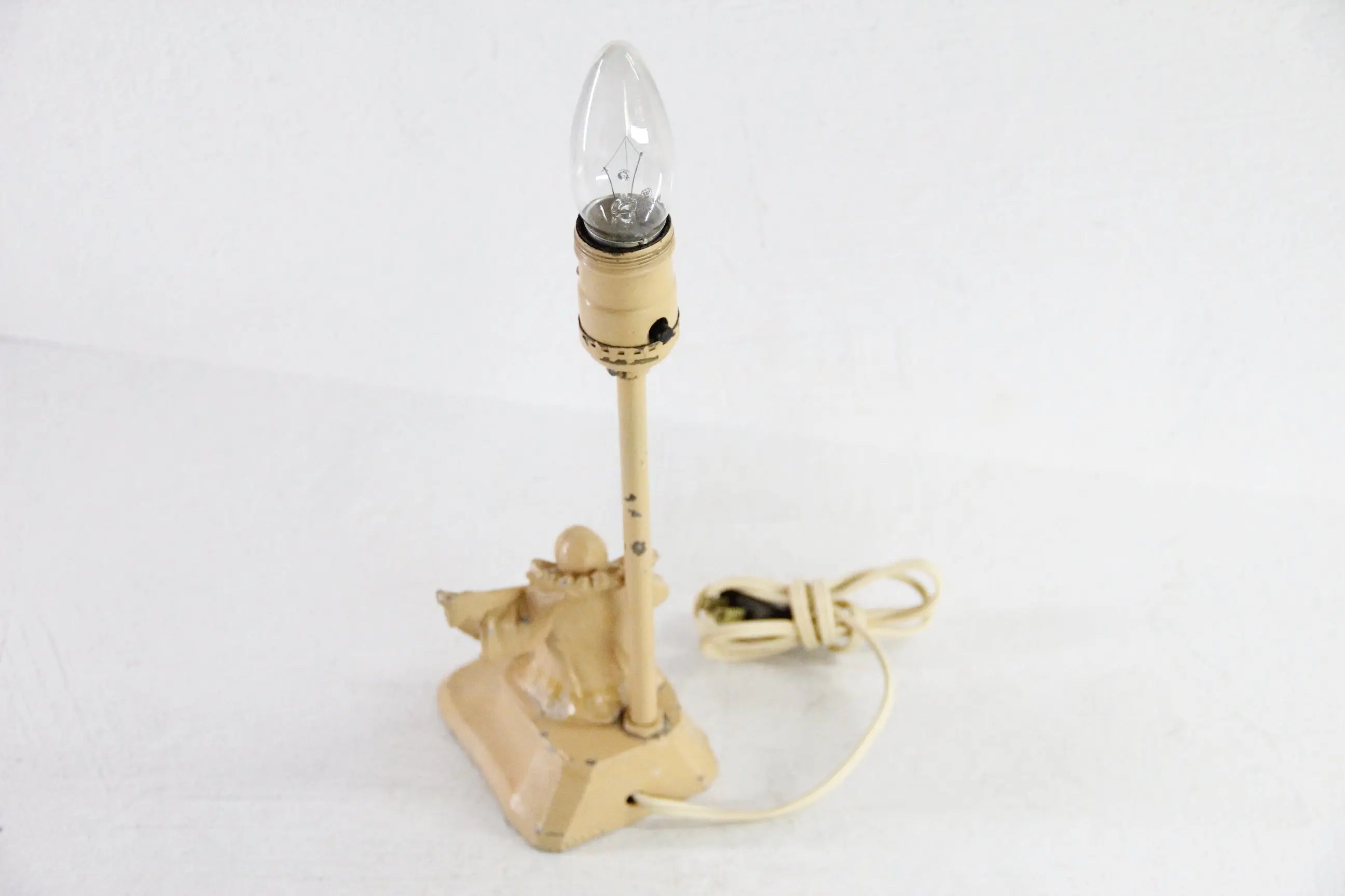 Antique Spelter Lamp Art Deco Painted Figural Signed  Debra Hall Lifestyle