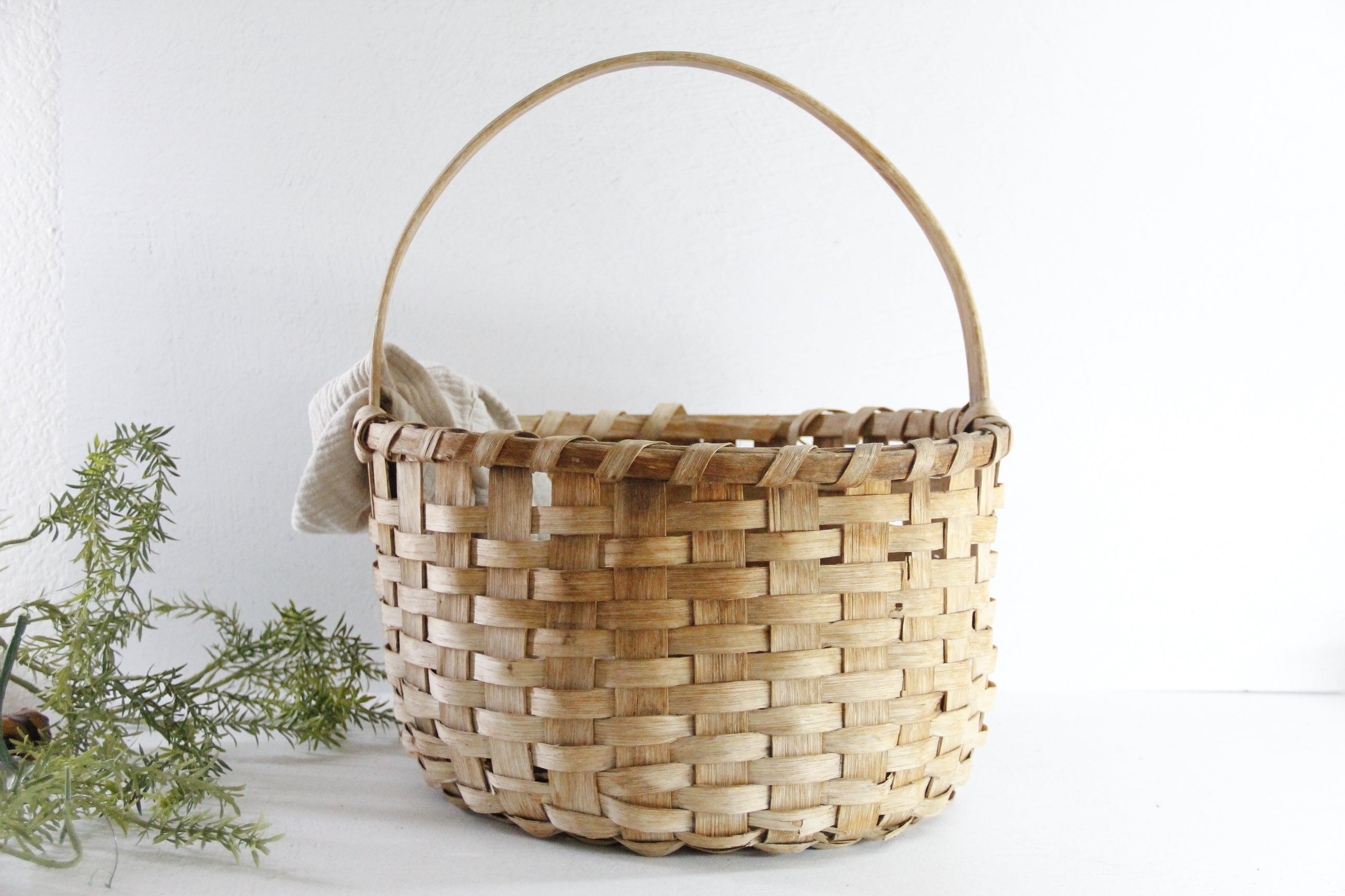 Antique Splint Basket | 19th C. American Oak Gathering  Debra Hall Lifestyle