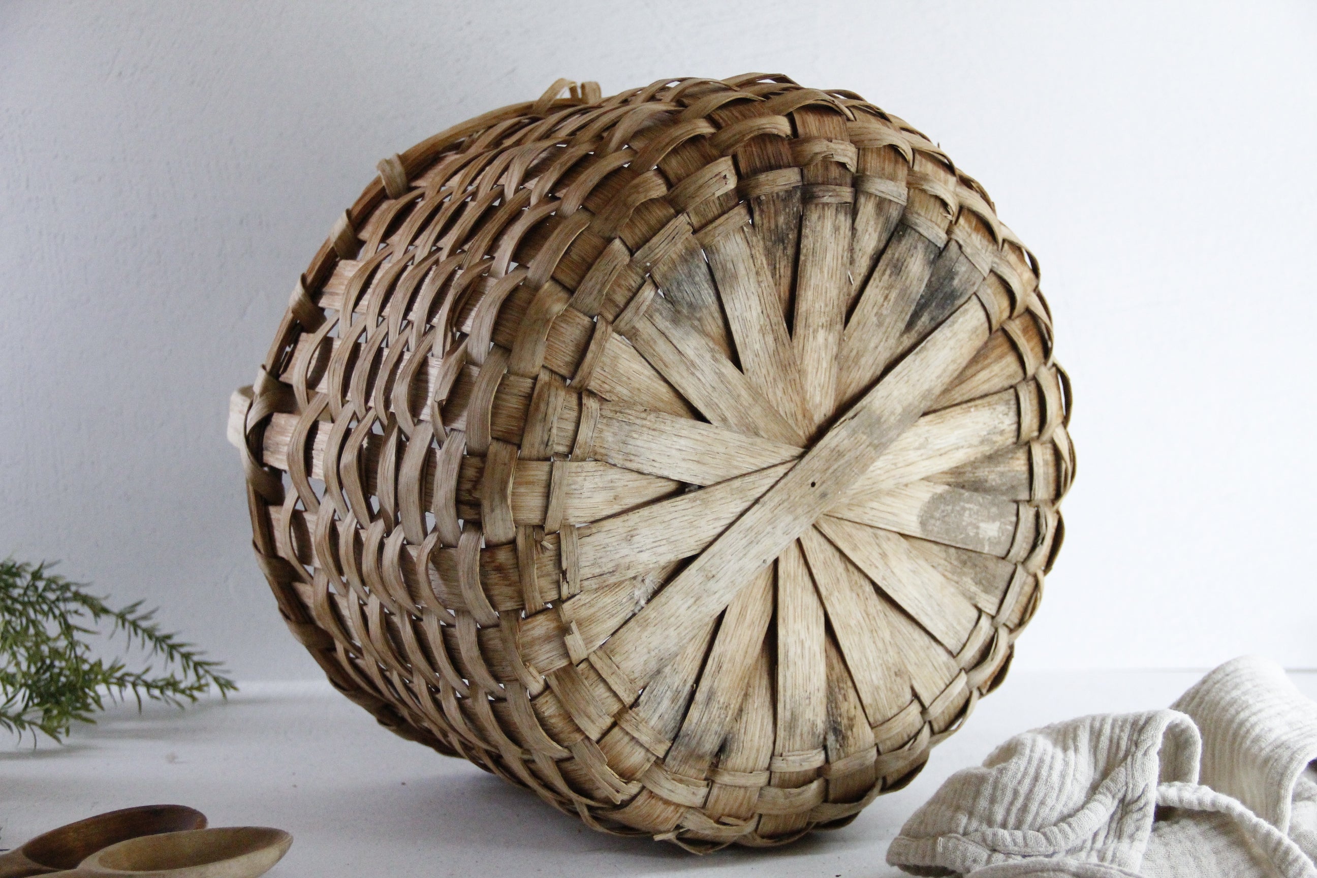 Antique Splint Basket | 19th C. American Oak Gathering  Debra Hall Lifestyle
