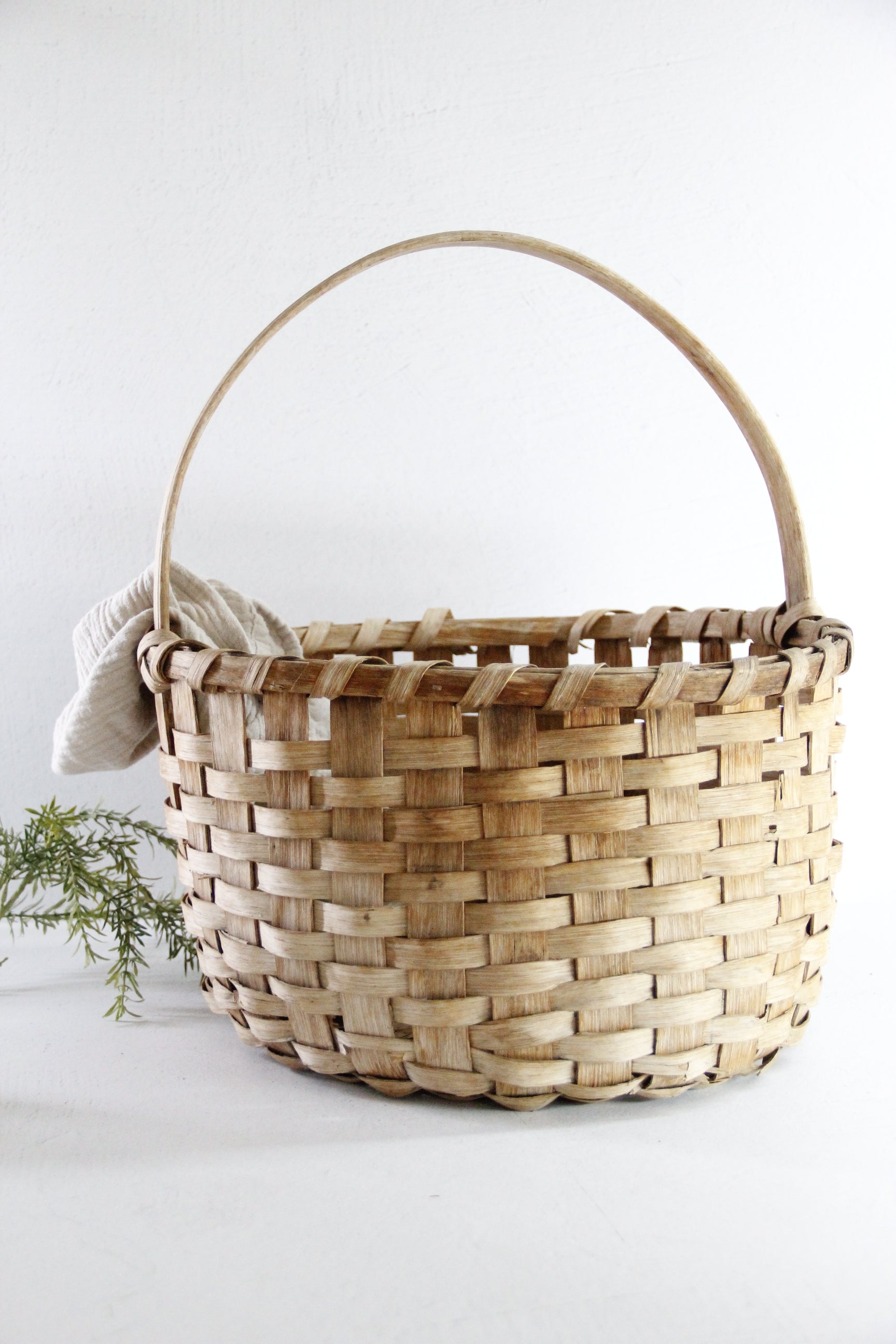 Antique Splint Basket | 19th C. American Oak Gathering  Debra Hall Lifestyle