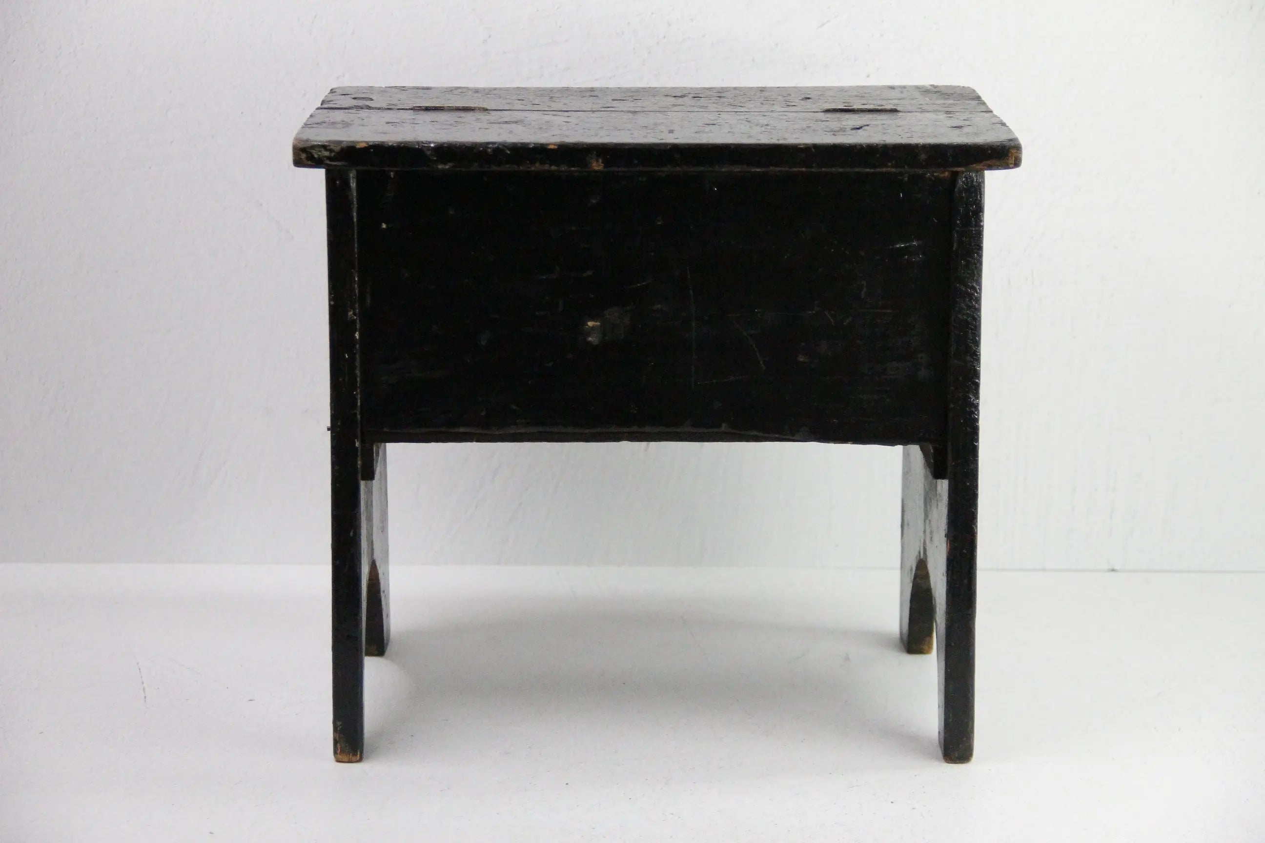 Antique Step Stool | Wooden-Original Black Paint  Debra Hall Lifestyle