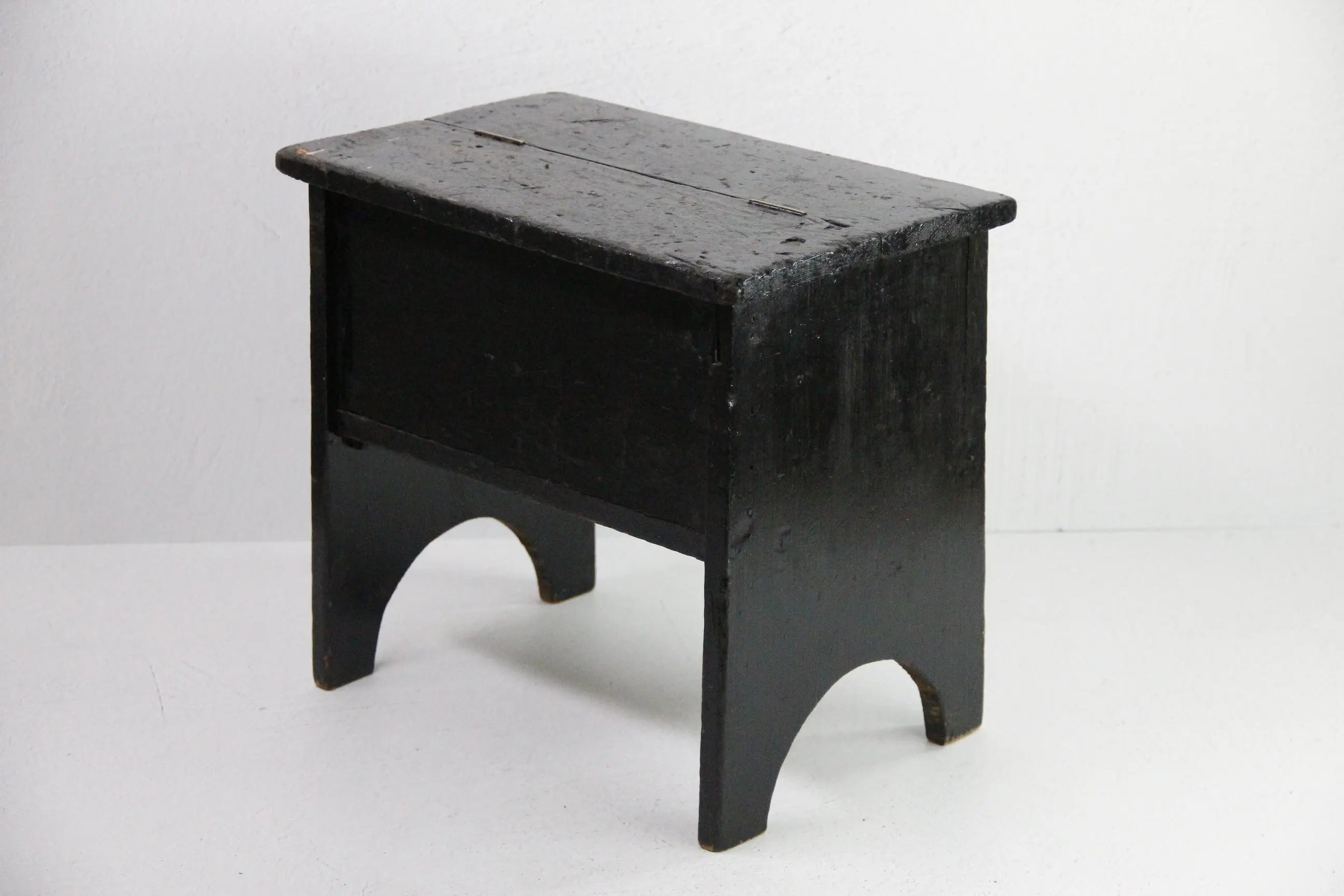 Antique Step Stool | Wooden-Original Black Paint  Debra Hall Lifestyle