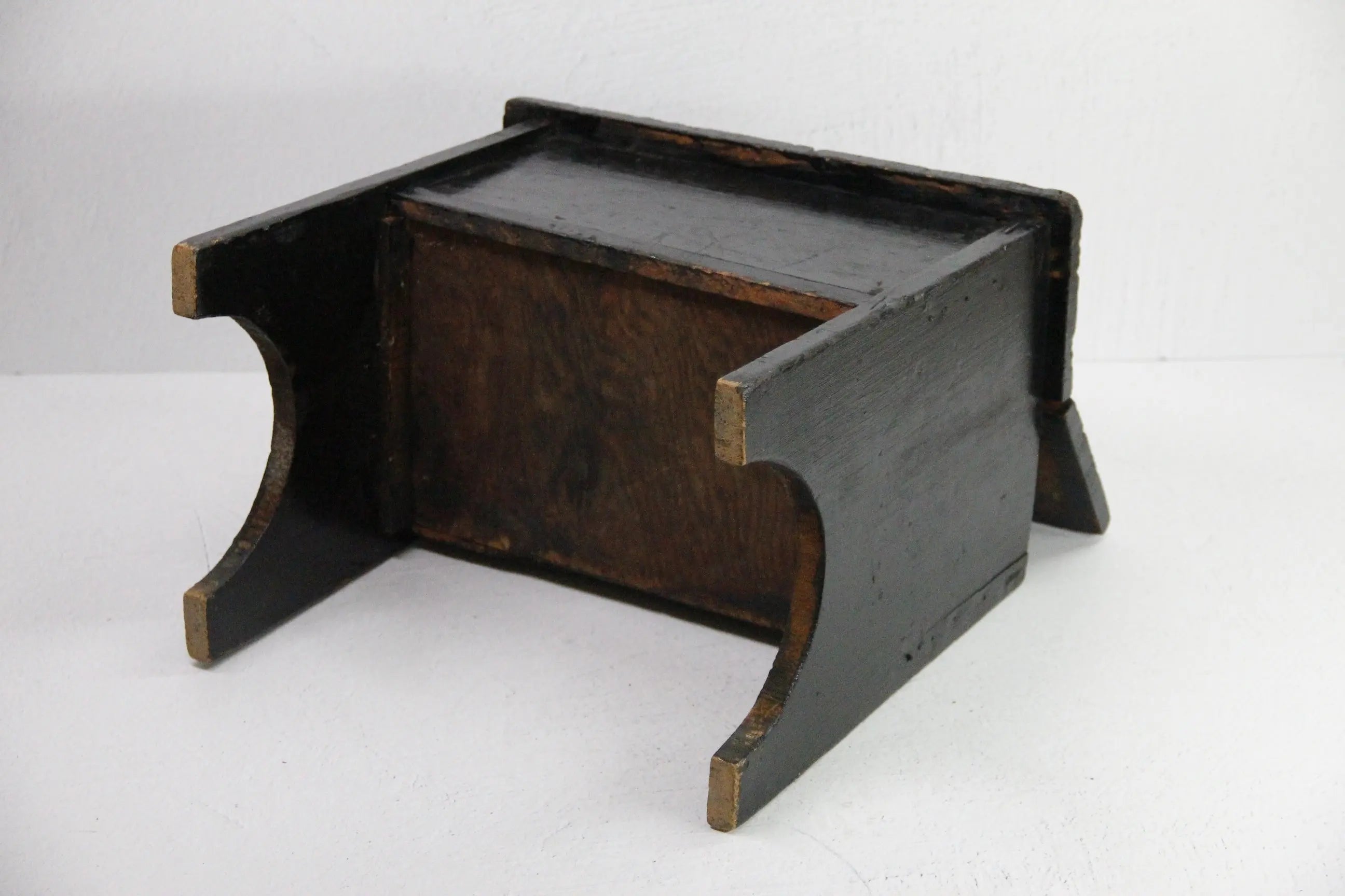 Antique Step Stool | Wooden-Original Black Paint  Debra Hall Lifestyle