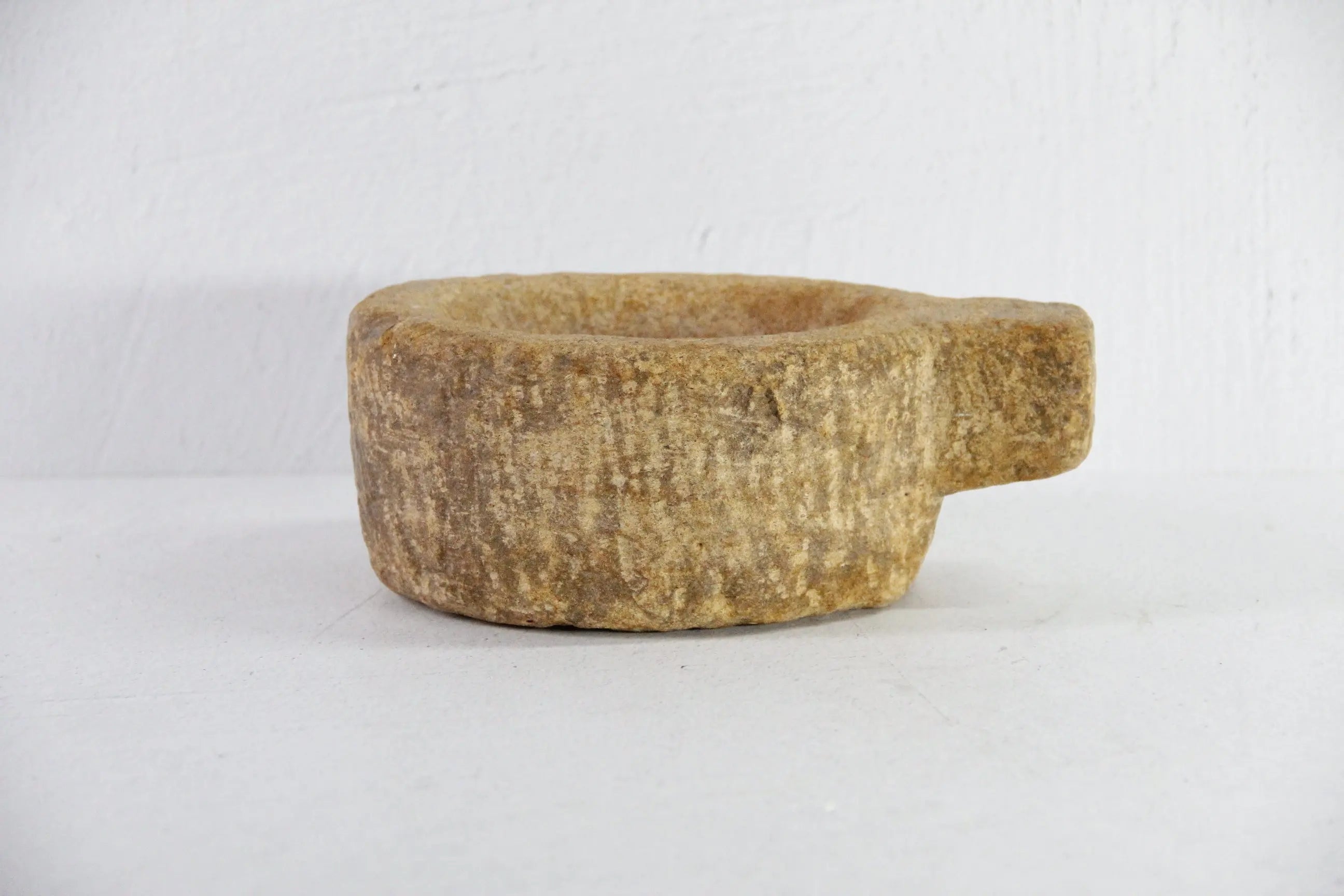 Antique Stone Mortar | Rustic with Handle  Debra Hall Lifestyle