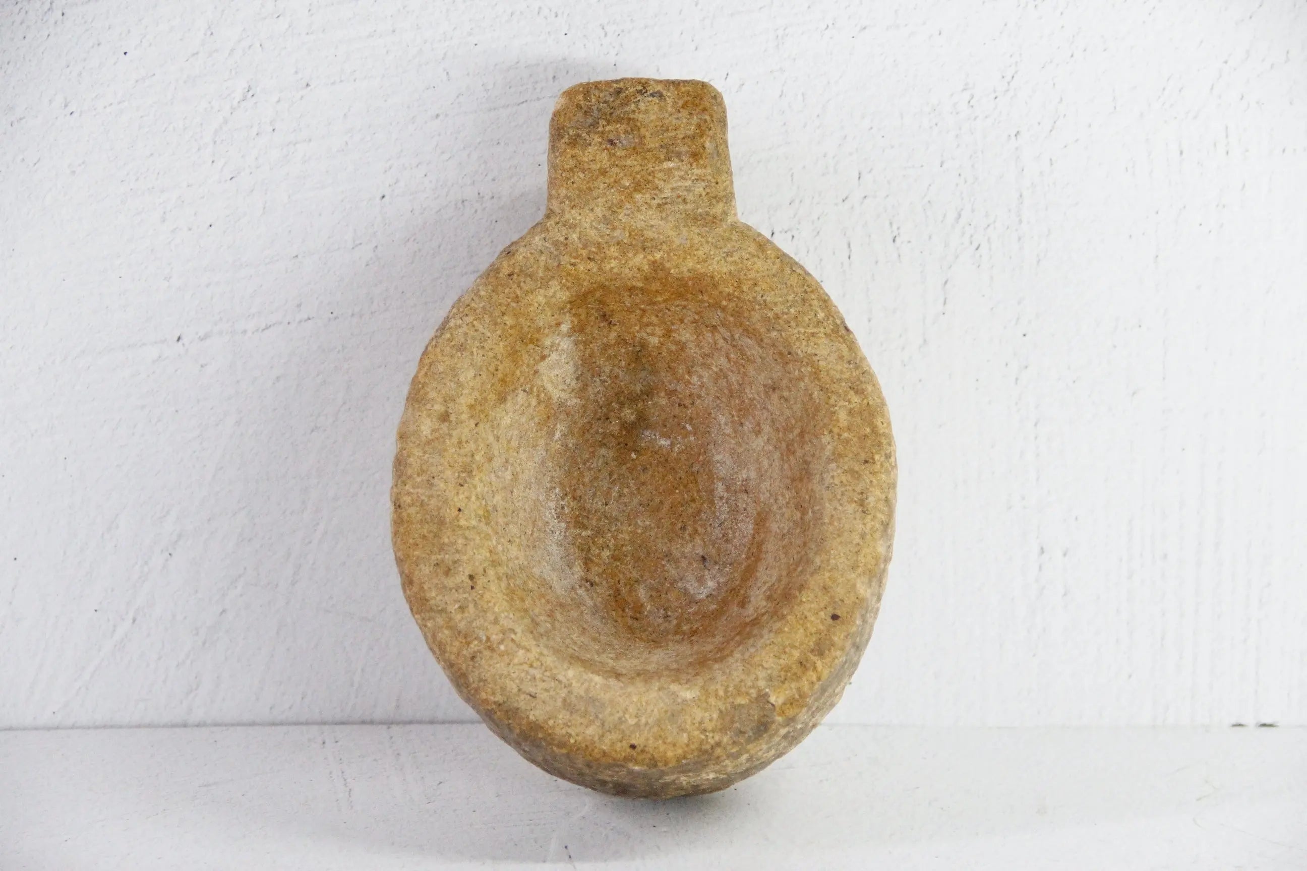 Antique Stone Mortar | Rustic with Handle  Debra Hall Lifestyle