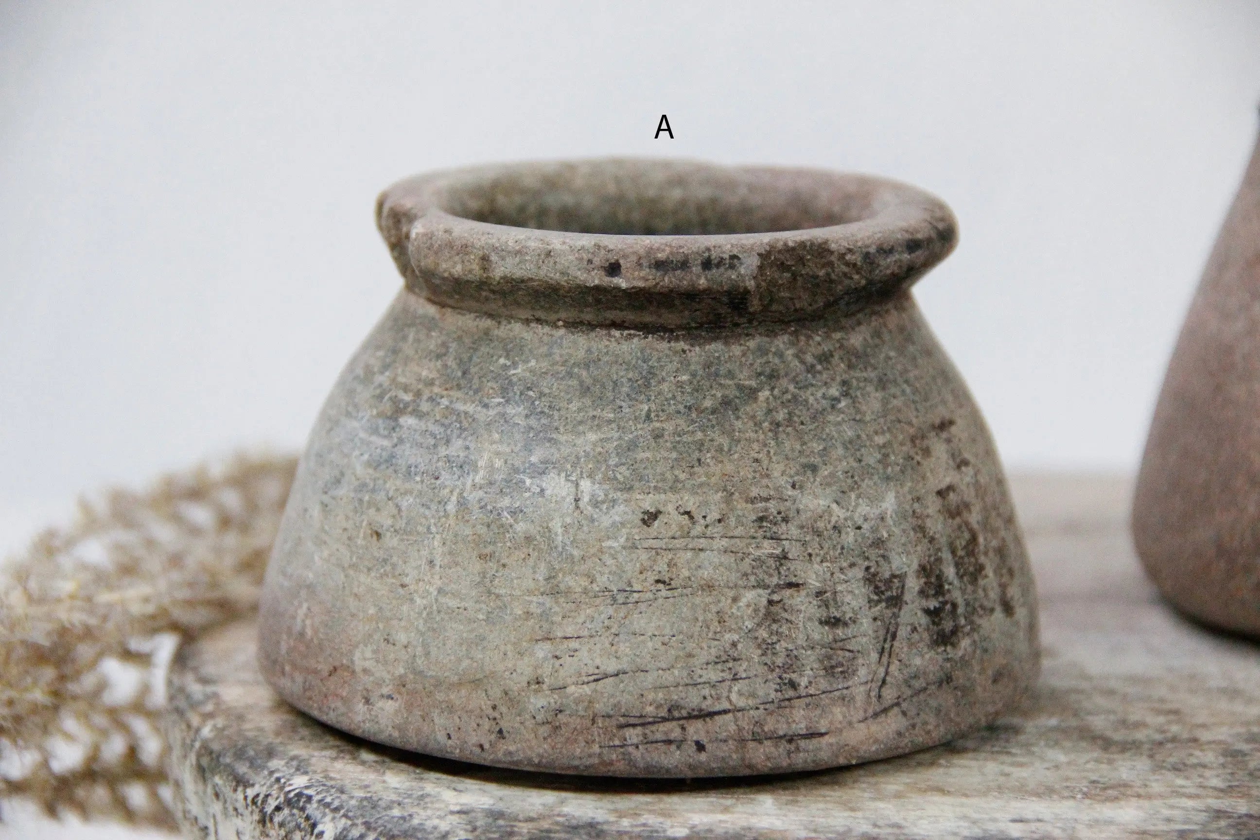 Antique Stone Pot | Small Carved Soapstone Cook Pot  Debra Hall Lifestyle