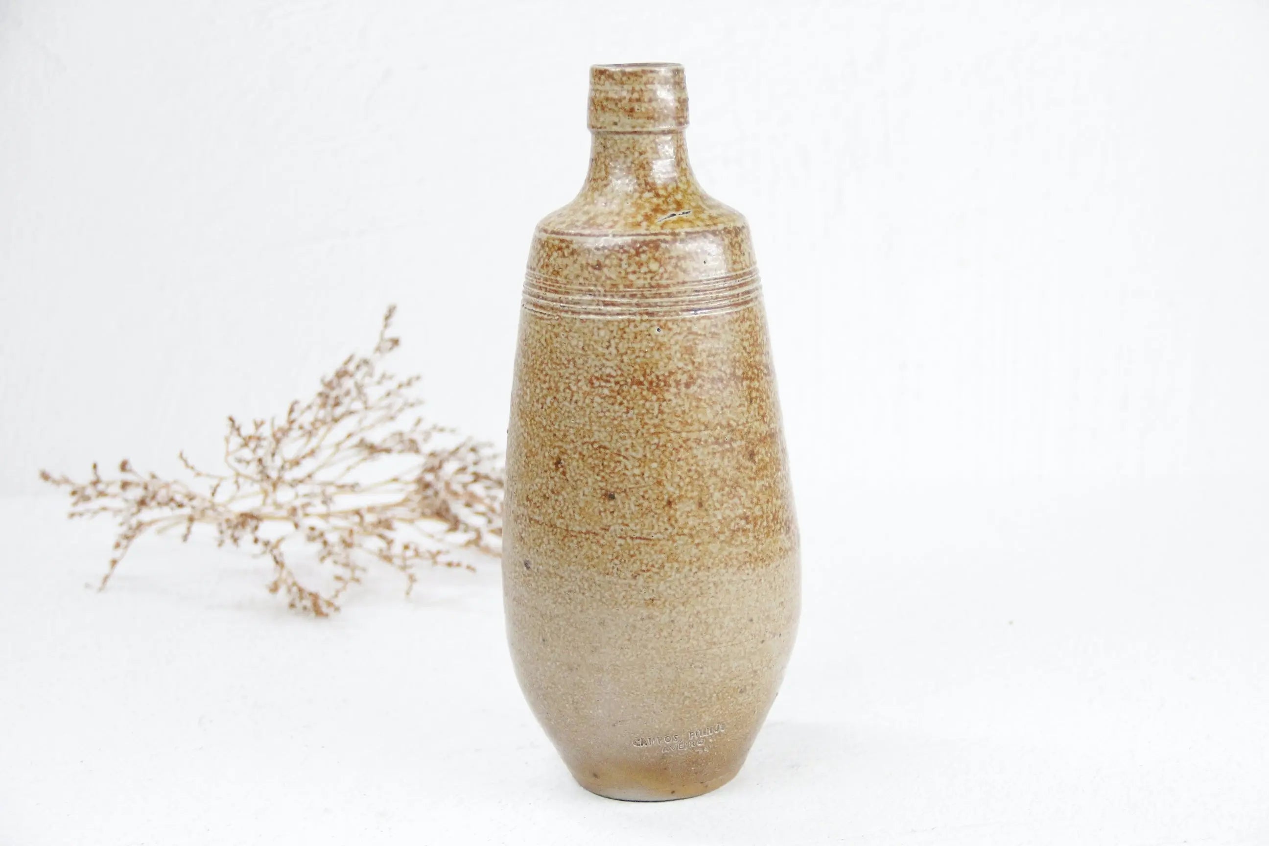 Antique Stoneware Bottle | French Earthenware Vessel  Debra Hall Lifestyle