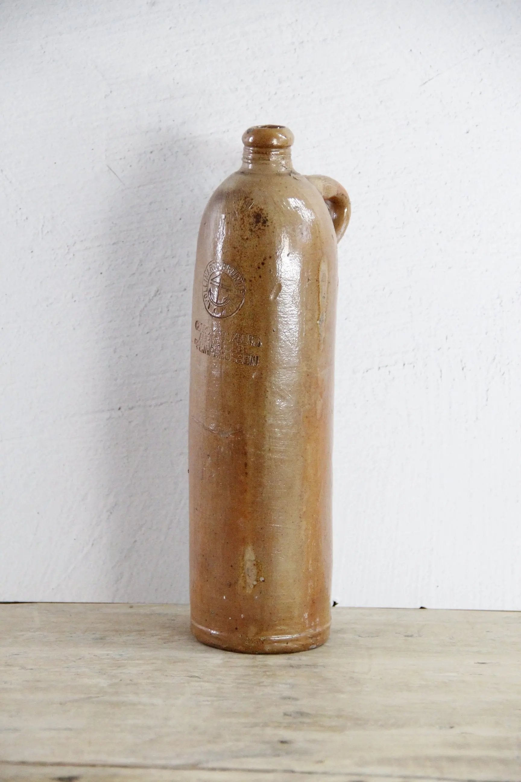 Antique Stoneware Bottle | German Earthenware Vessel  Debra Hall Lifestyle