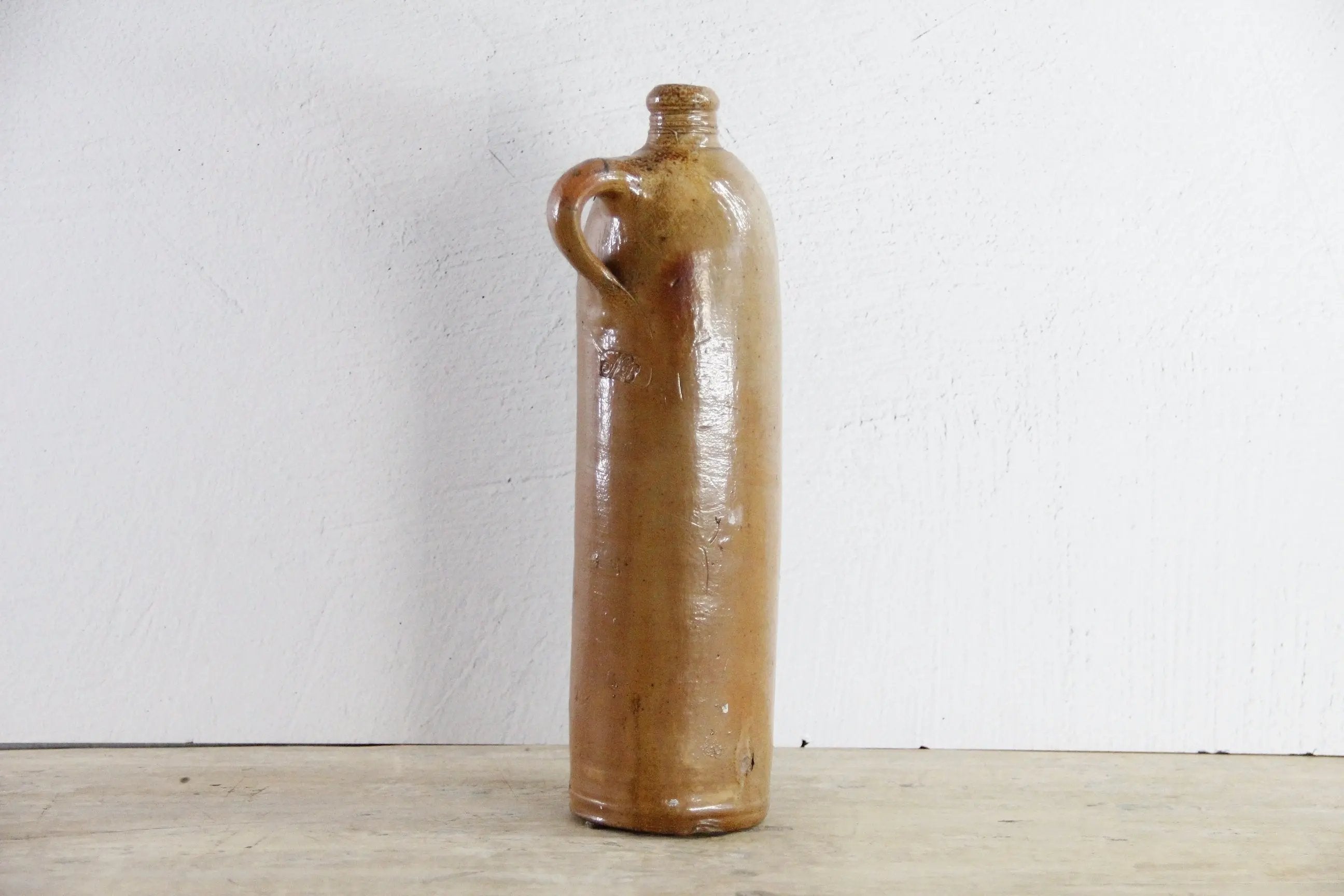 Antique Stoneware Bottle | German Earthenware Vessel  Debra Hall Lifestyle