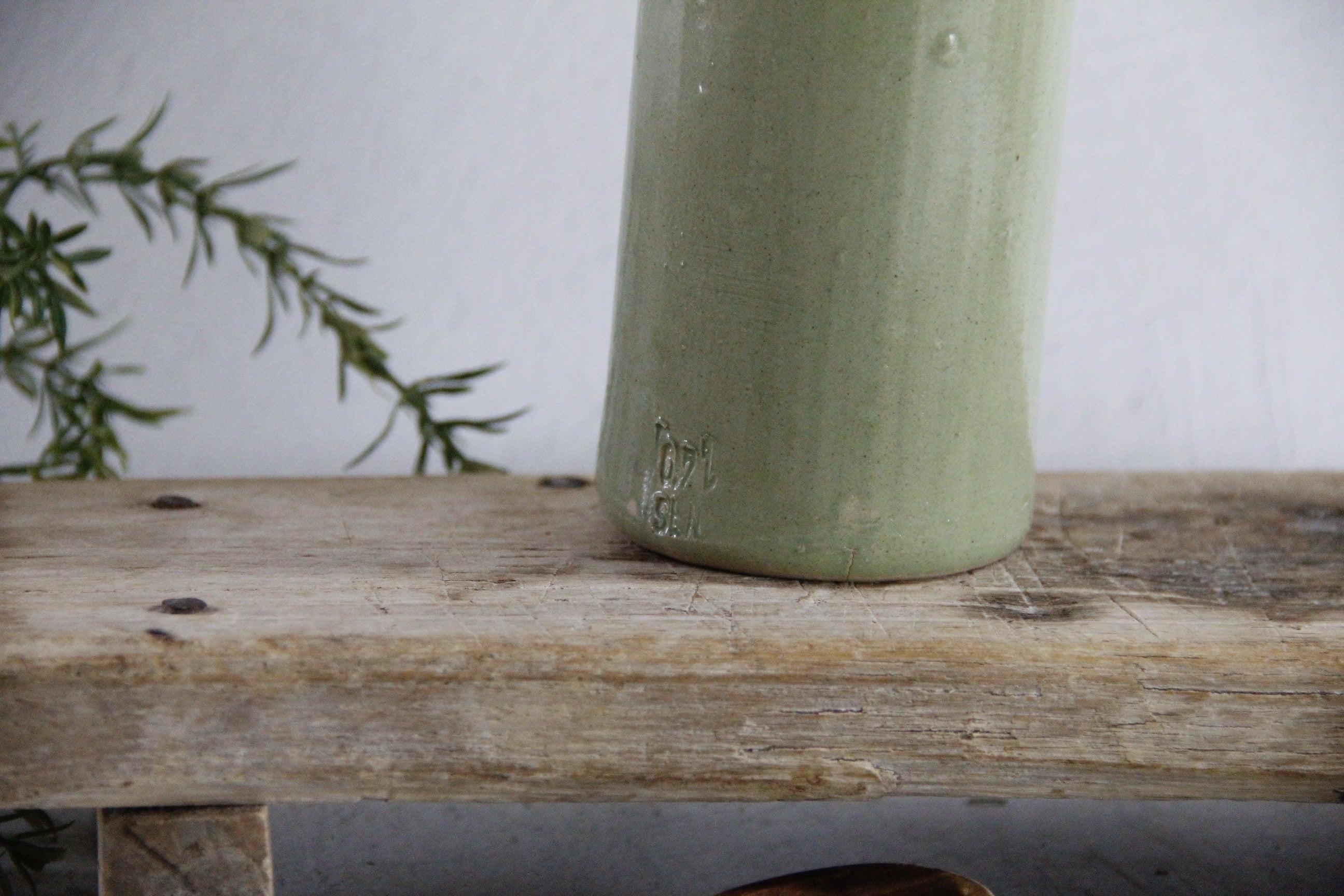 Antique Stoneware Bottle | German Pale Green Decanter  Debra Hall Lifestyle