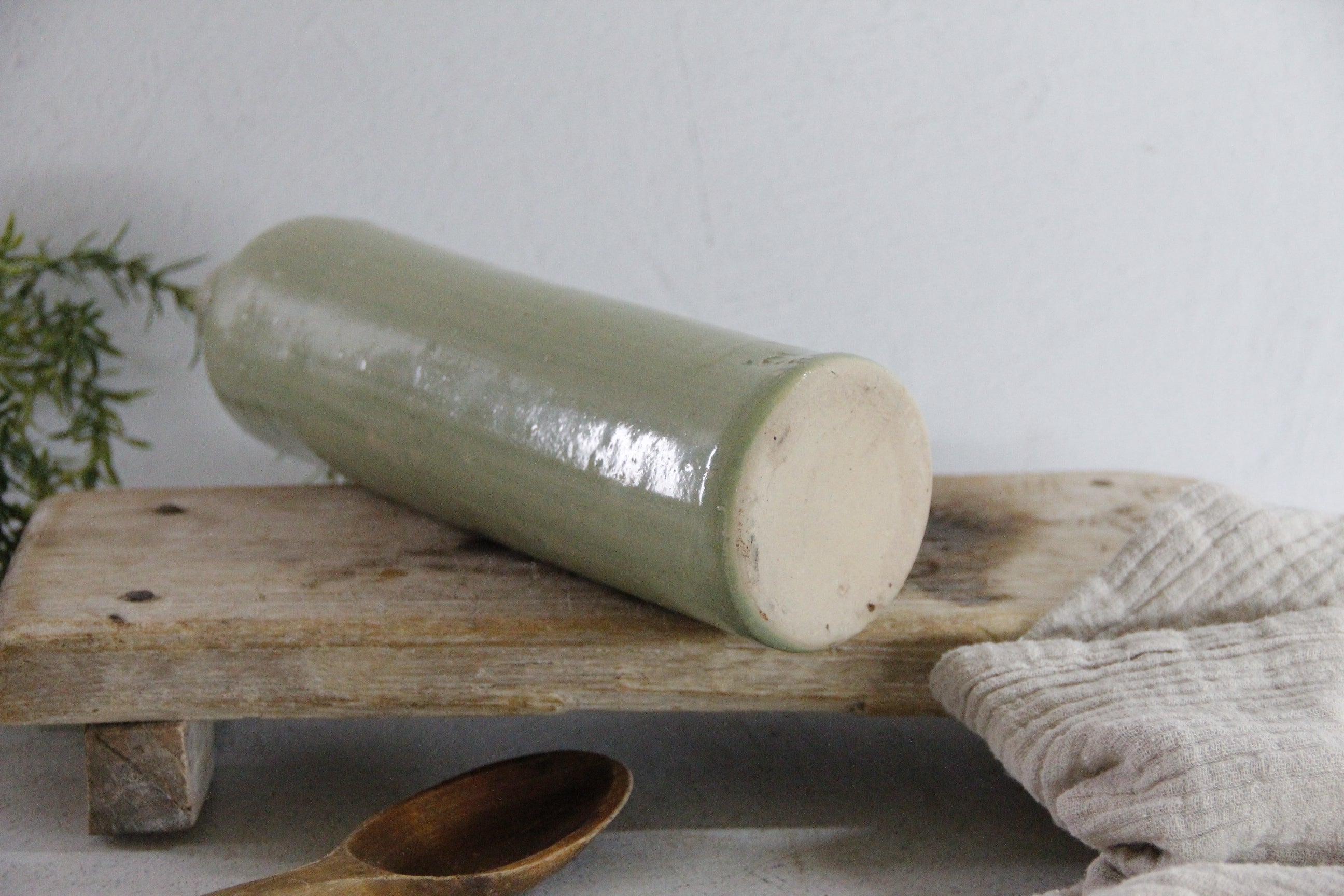 Antique Stoneware Bottle | German Pale Green Decanter  Debra Hall Lifestyle